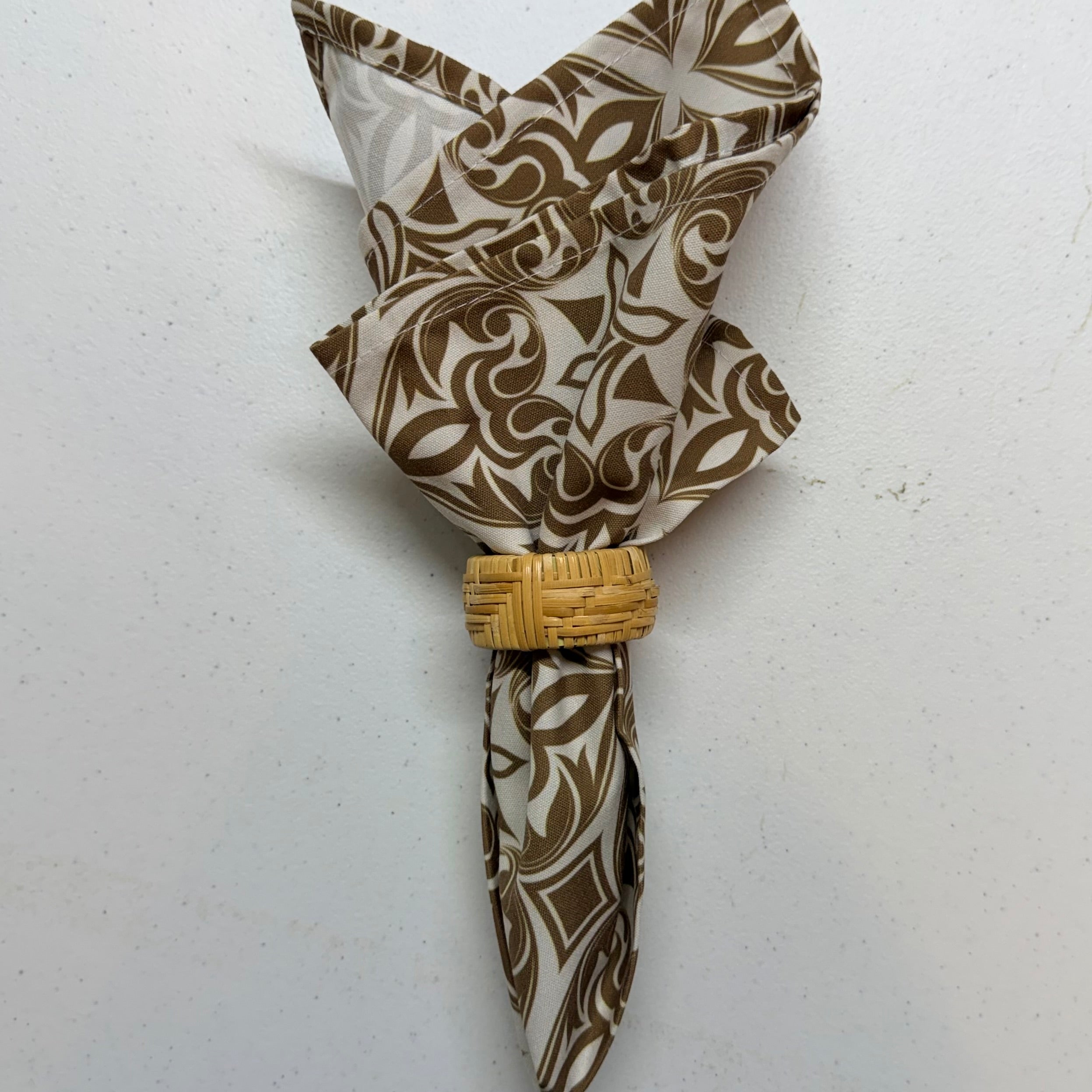 Taupe & White Geometric Cloth Napkins $28