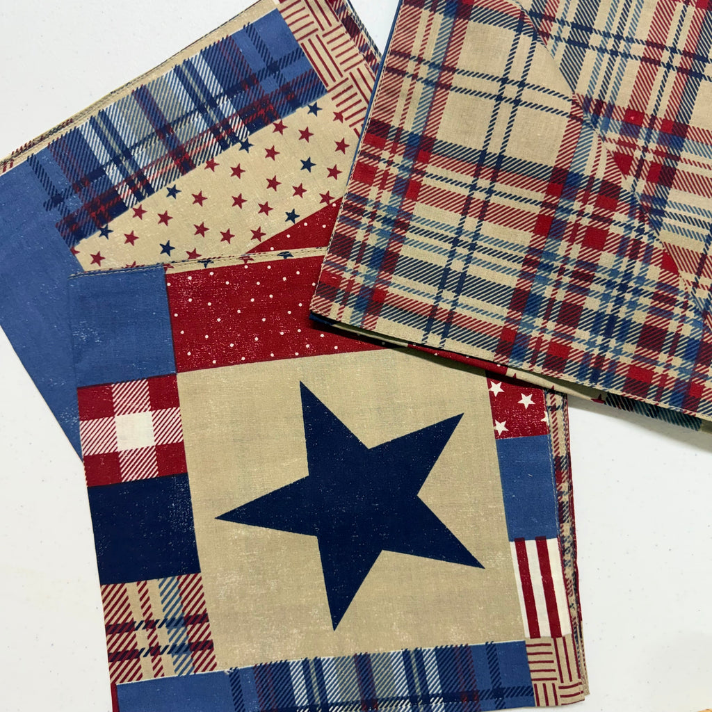 Patriotic Plaid Cloth Napkins $28