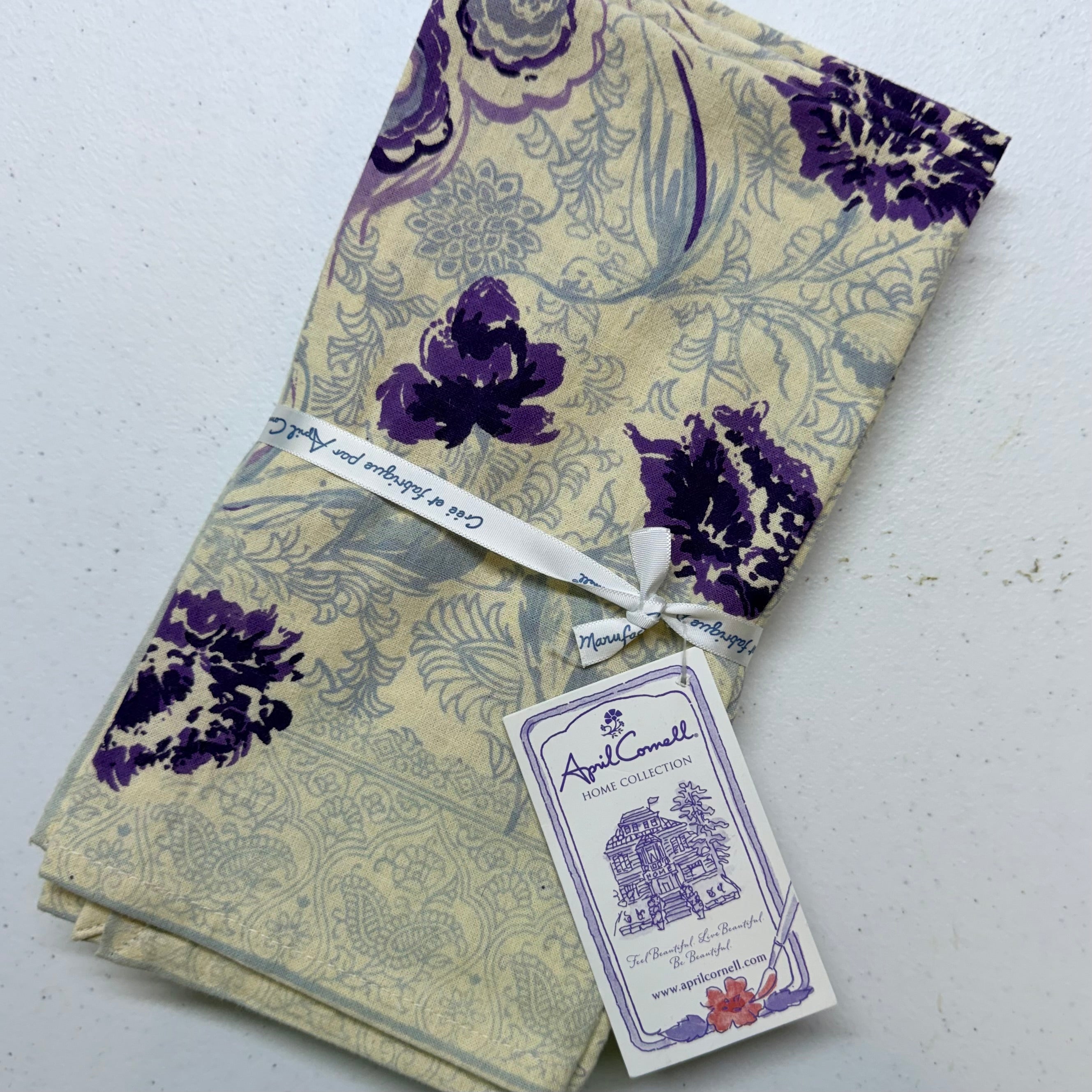 Purple Peacock Cloth Napkins $29