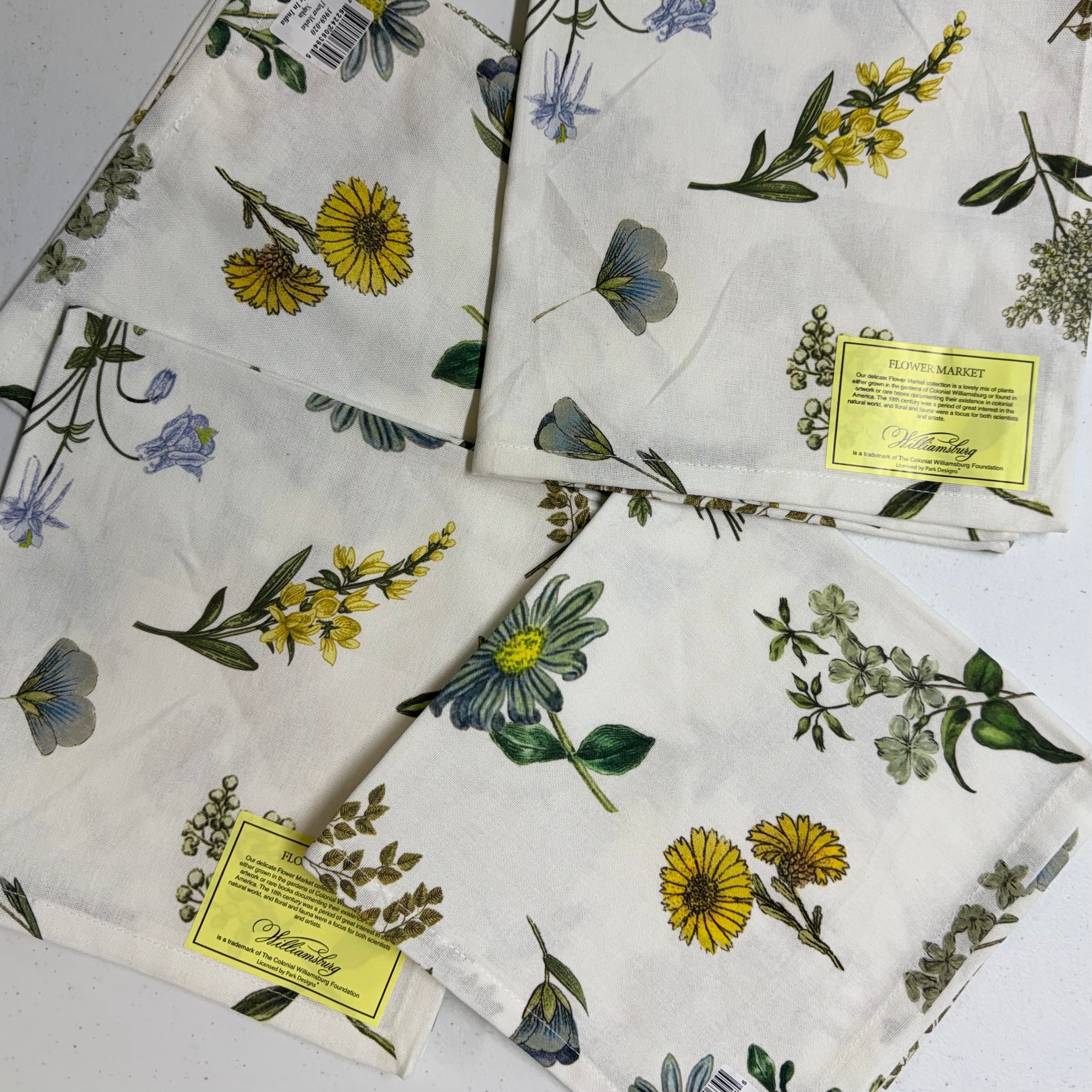 Flower Market Cloth Napkins $28