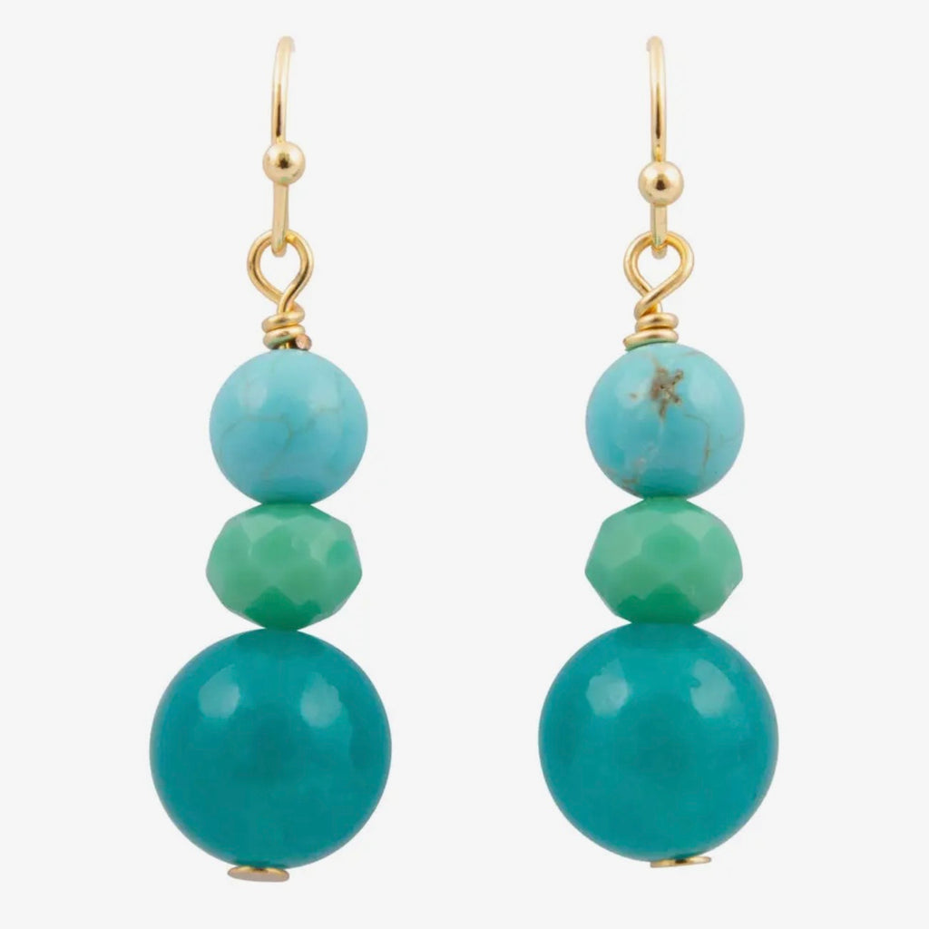 Teal Jade Drop Earrings $24