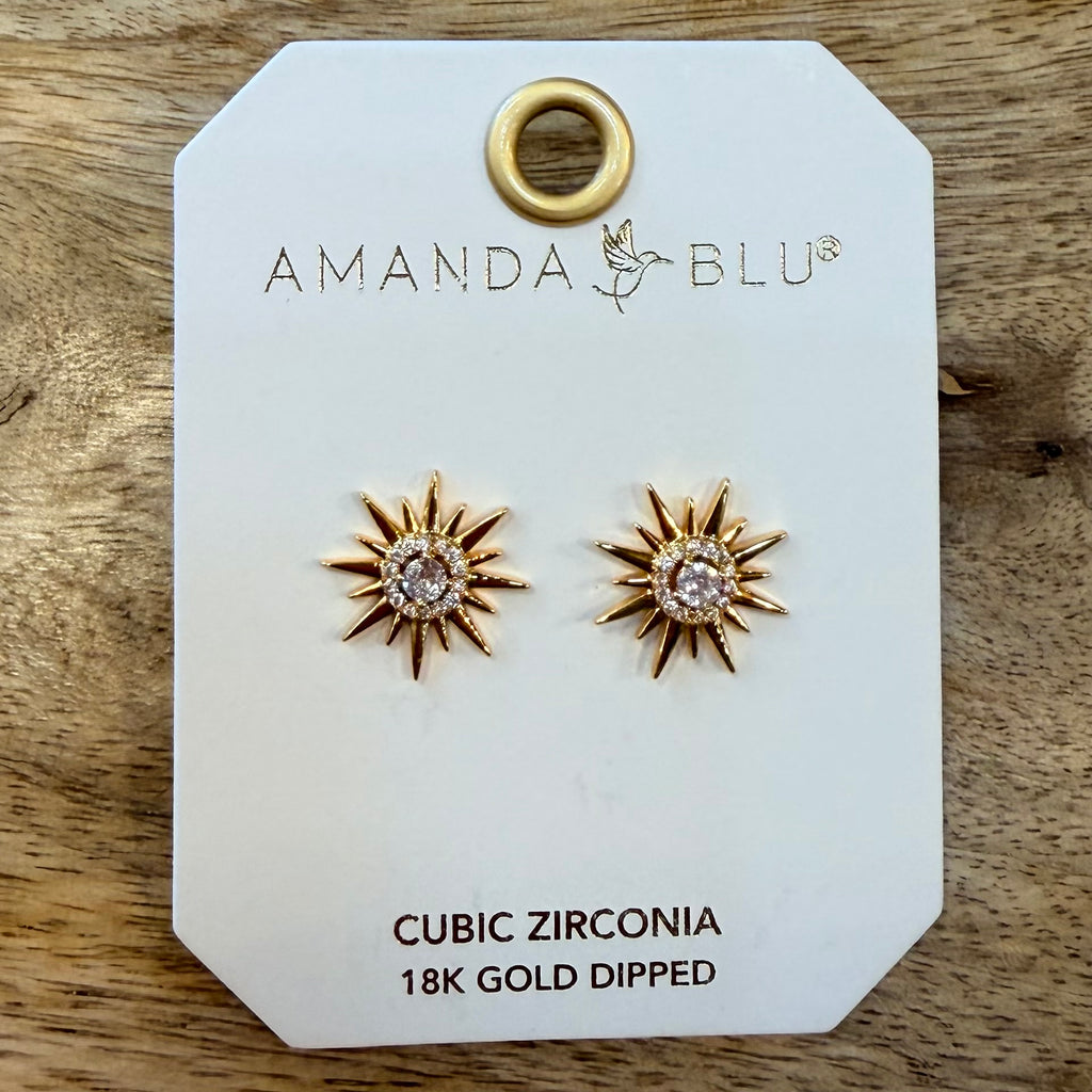 Halo Sunburst Stud Earrings $15