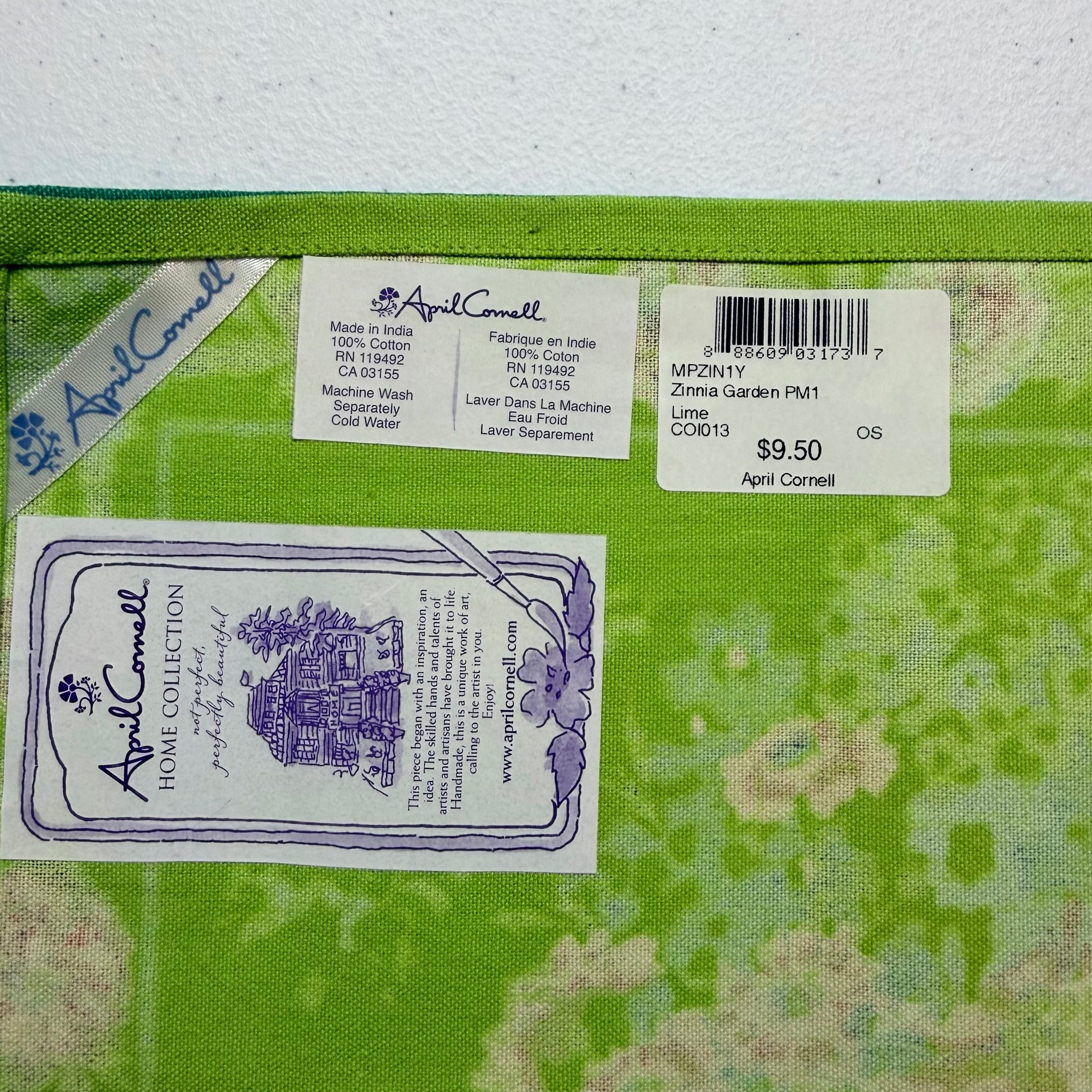 Lime Green Zinnia Placemats $38