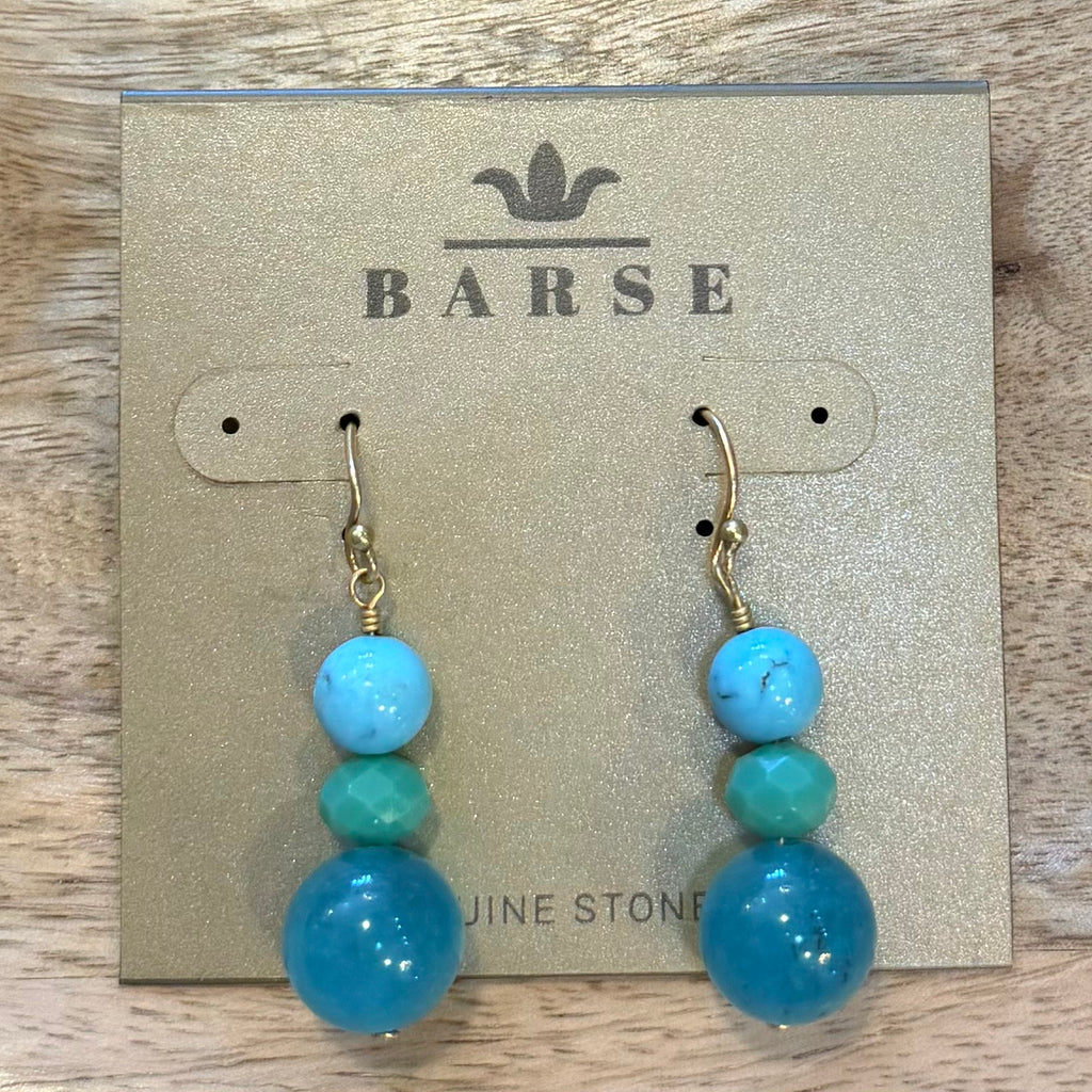 Teal Jade Drop Earrings $24