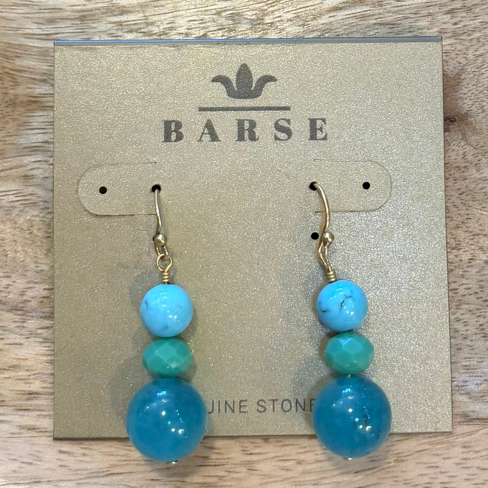 Teal Jade Drop Earrings $24