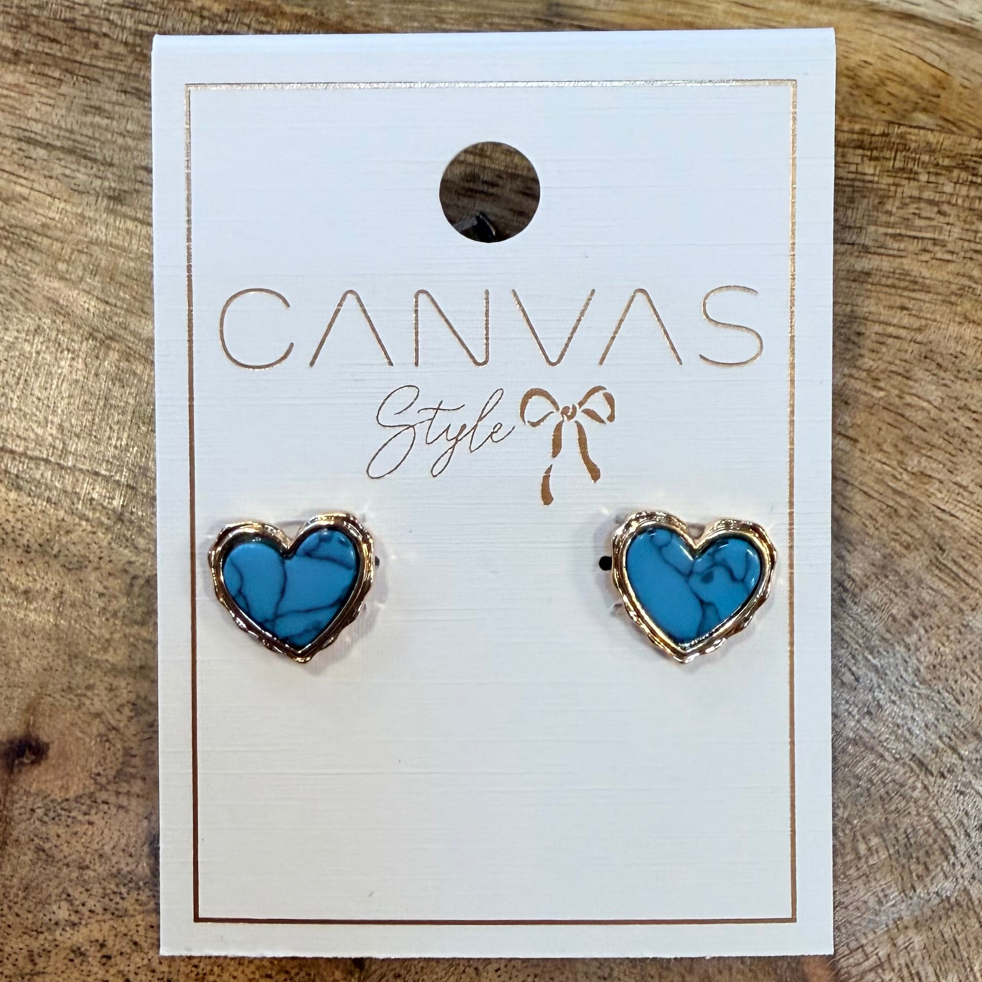 Agatha Turquoise Heart Studs $20