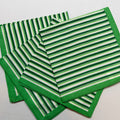 Green Geo Stripe Cloth Napkins $28
