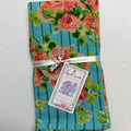 Turquoise Rose Cloth Napkins $29
