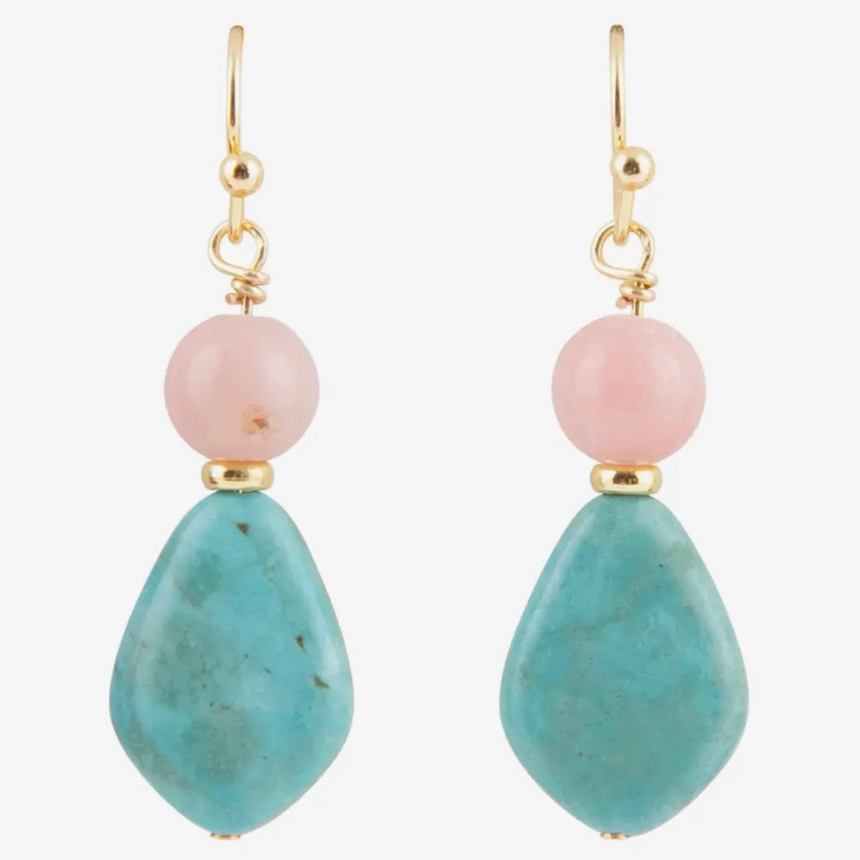 Rose Pink Opal Earrings $38