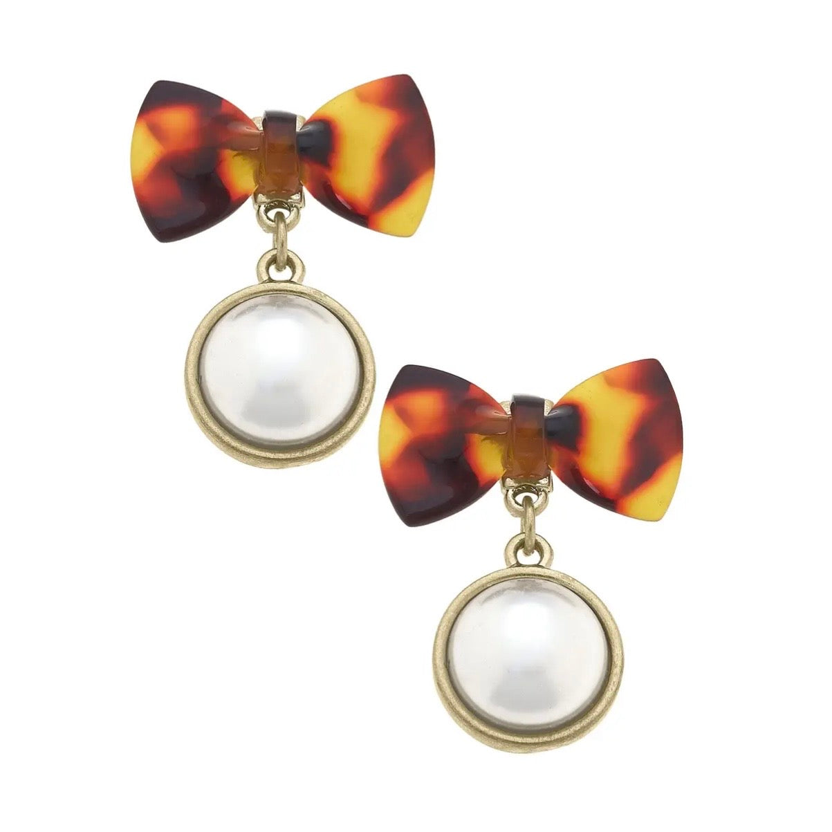 Alexa Pearl Drop Bow Earrings $24
