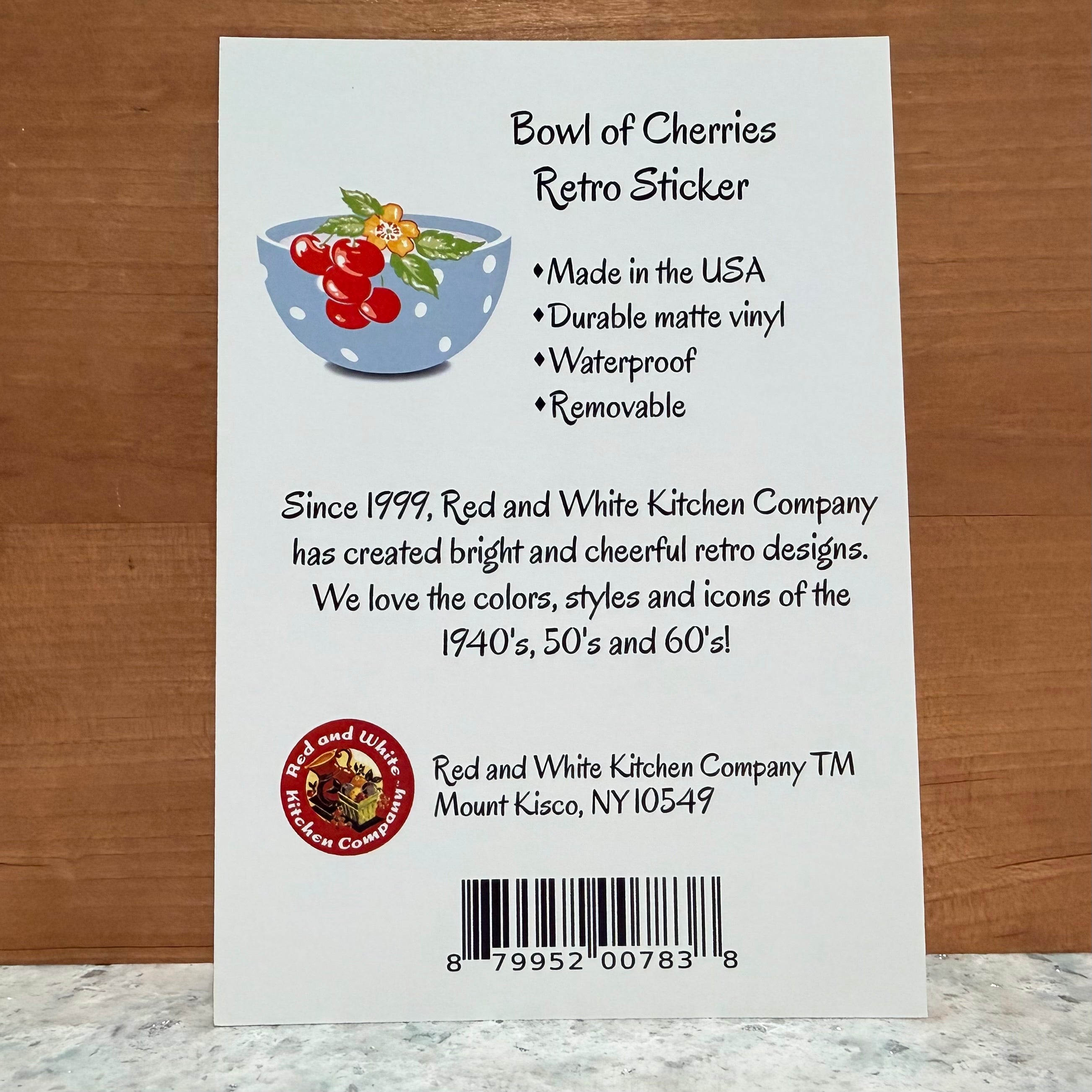 Bowl of Cherries Retro Sticker $6