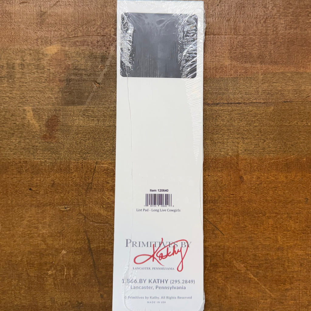 Long Live Cowgirls Skinny Magnetic Notepad $6