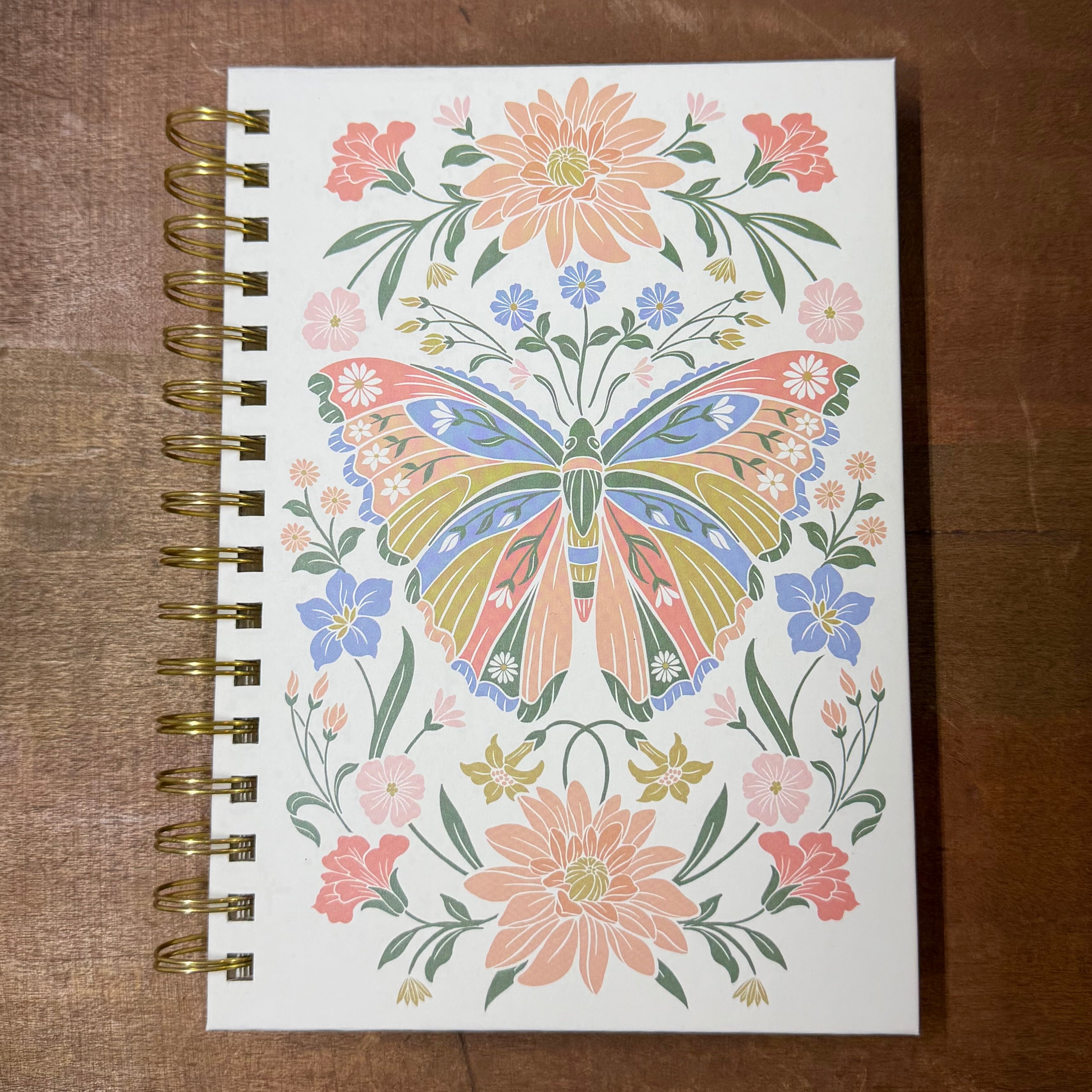 Pastel Butterfly Spiral Journal $18