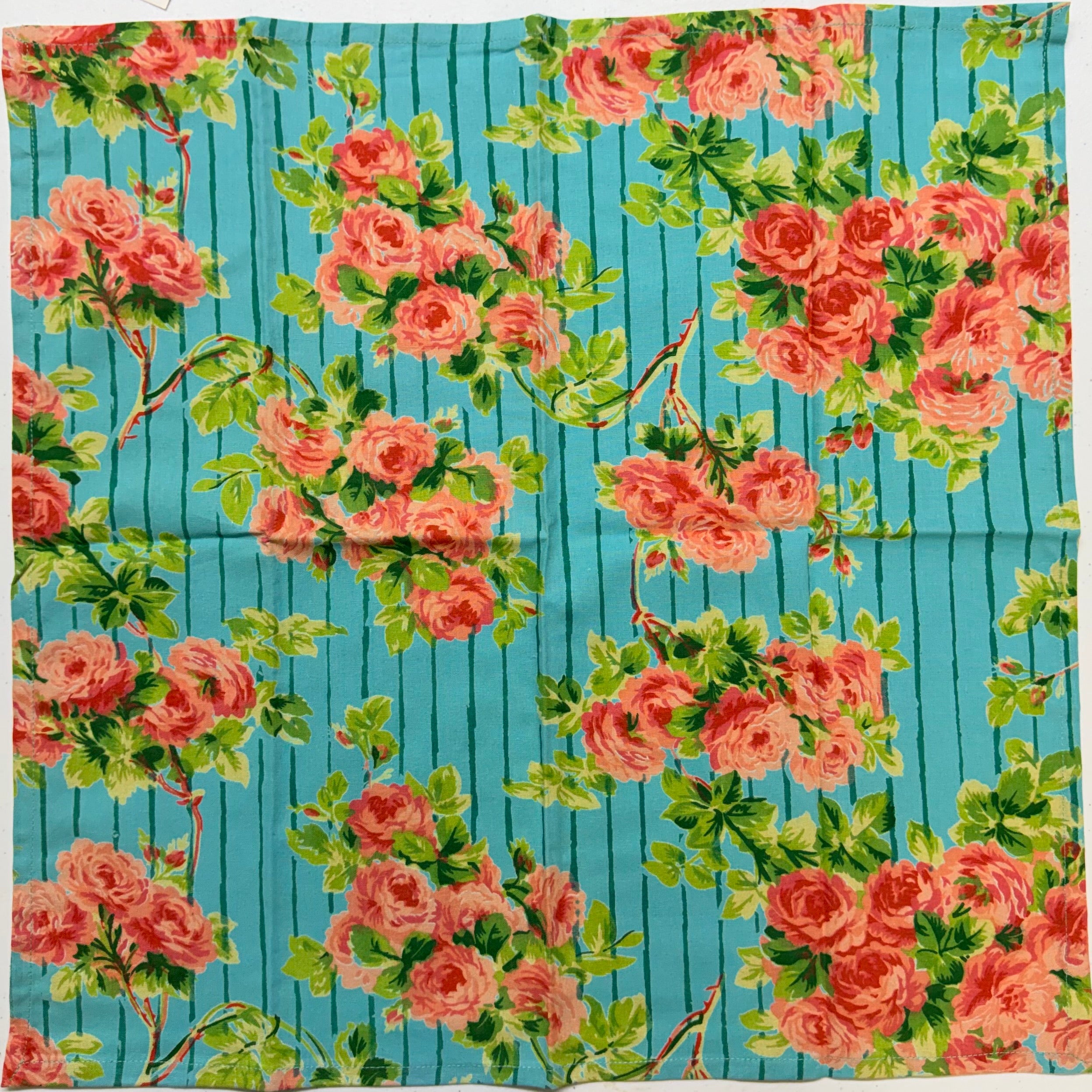 Turquoise Rose Cloth Napkins $29