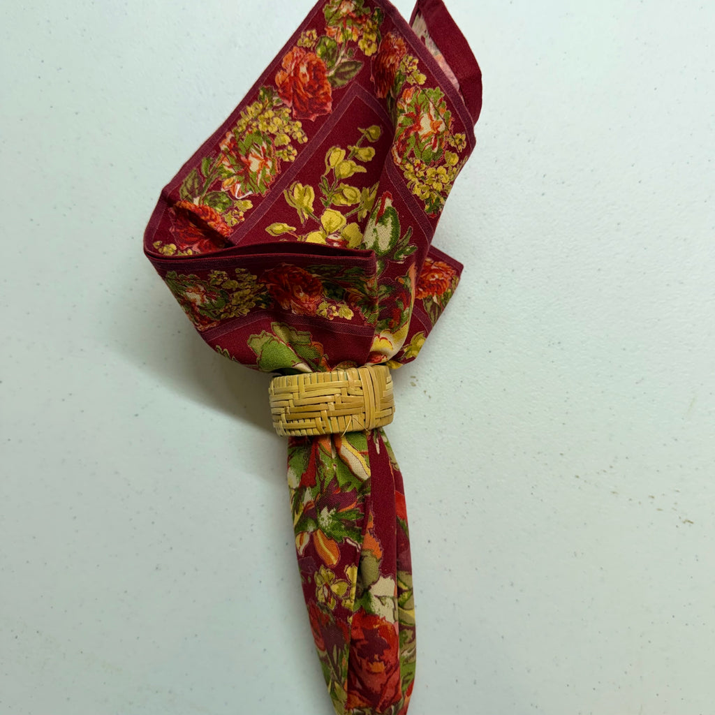 Red Victorian Rose Cloth Napkins $29