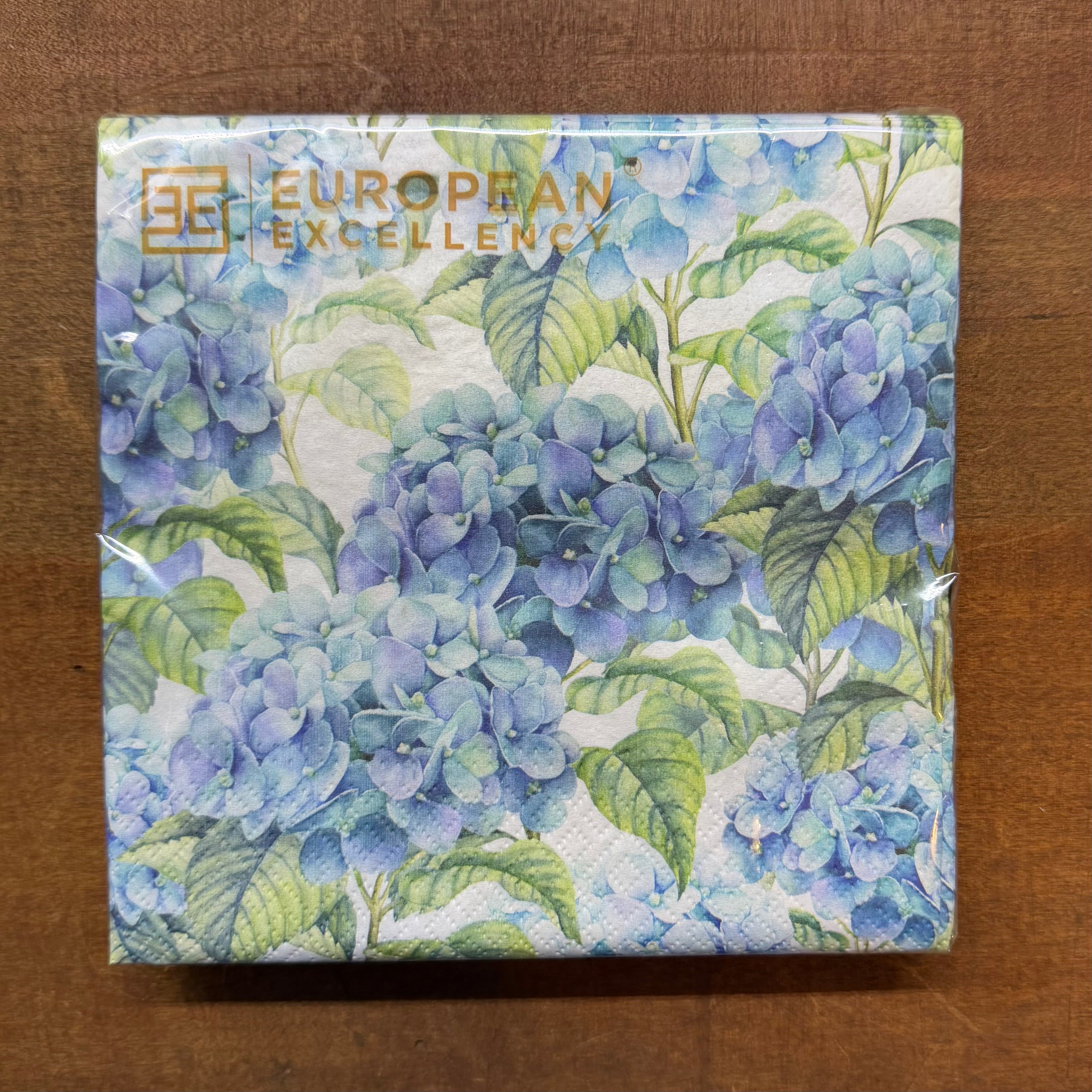 Blue Hydrangea Paper Luncheon Napkins $8