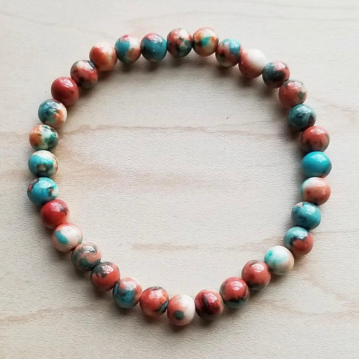 Multi-Colored Turquoise Beaded Bracelet $13