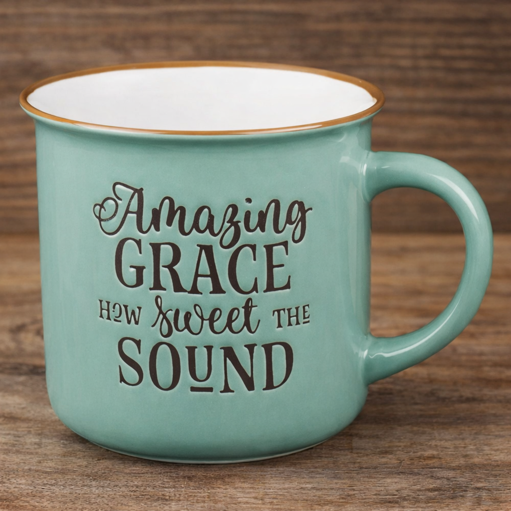 Amazing Grace Turquoise Mug $15