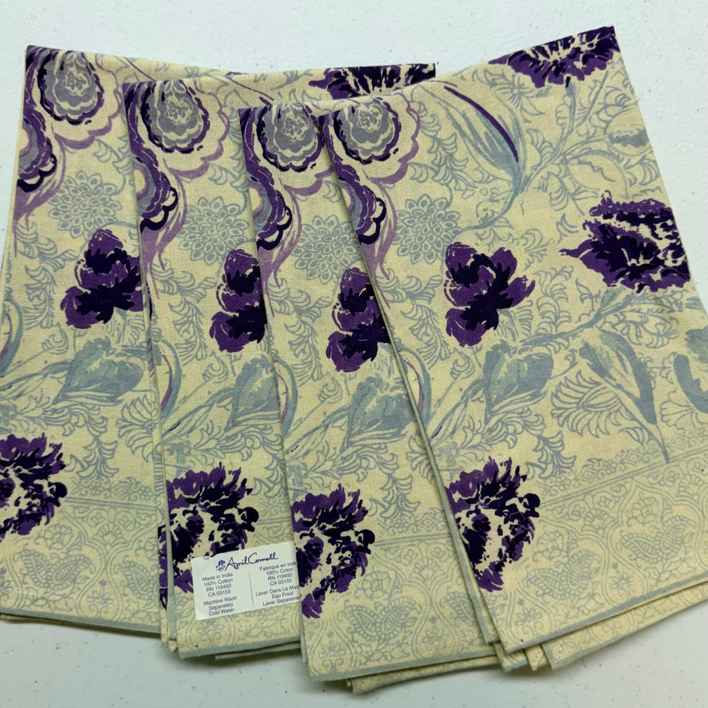 Purple Peacock Cloth Napkins $29