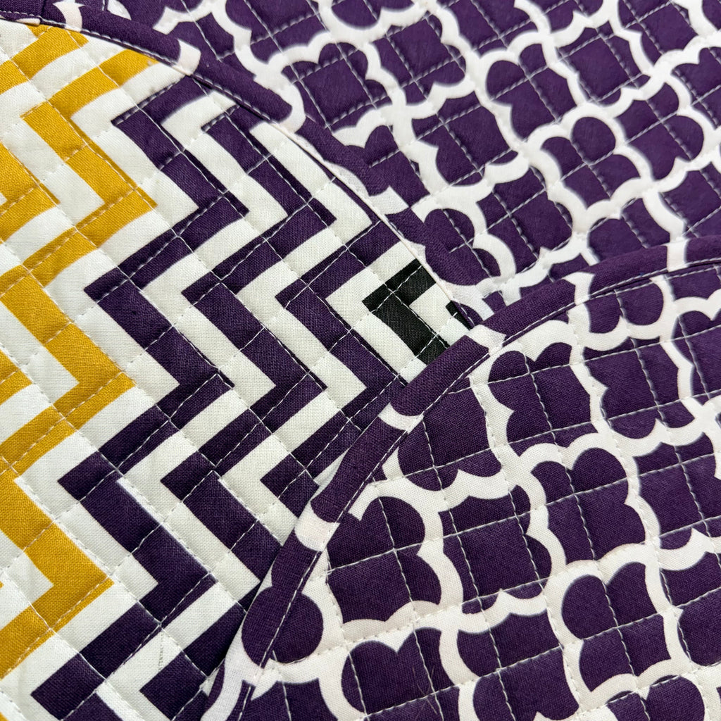 Deep Purple Lattice Quilted Placemats $40
