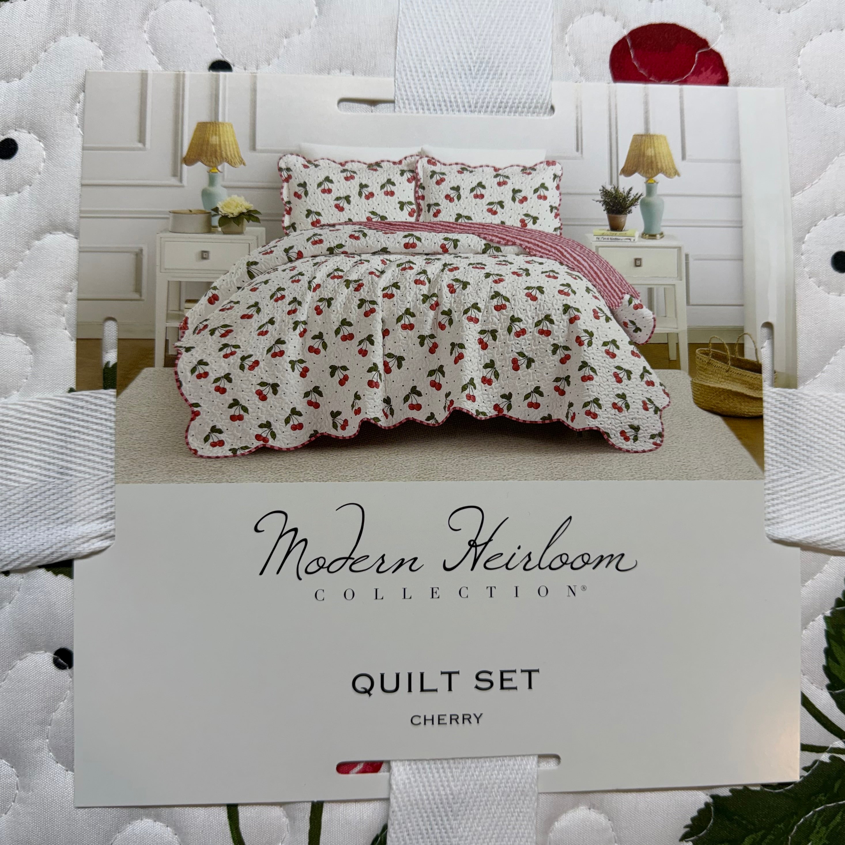 Cherry Full/Queen Quilt Set $100