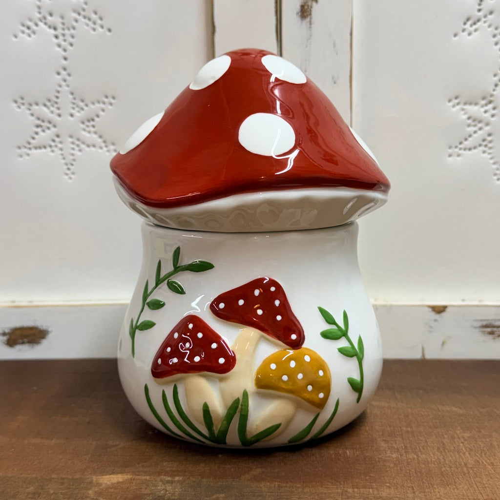 Ceramic Mushroom Canister $30