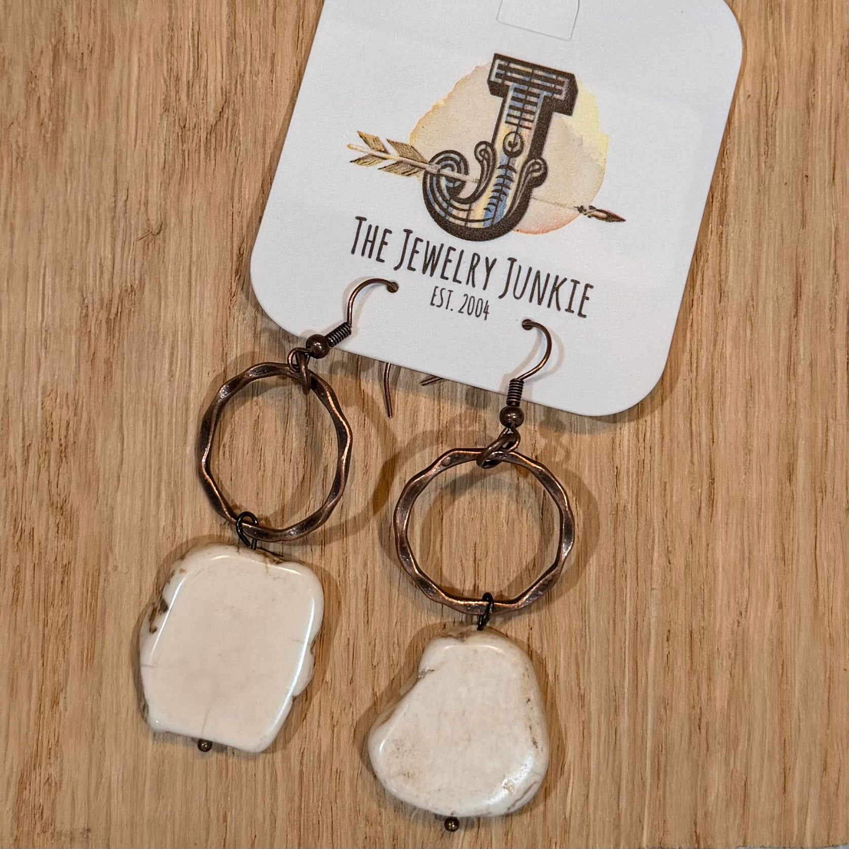 White Turquoise Chunky Earrings $22