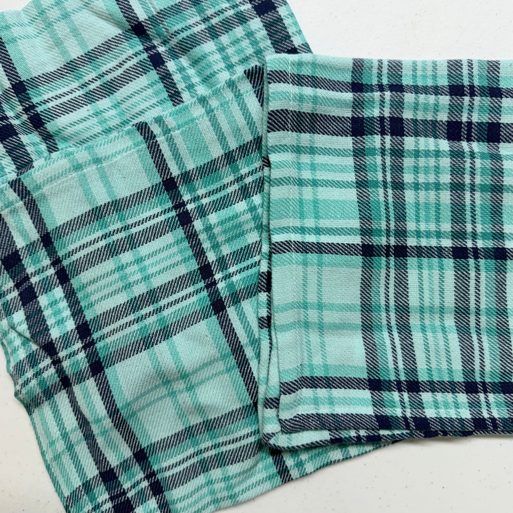 Aqua Plaid Cloth Napkins $28