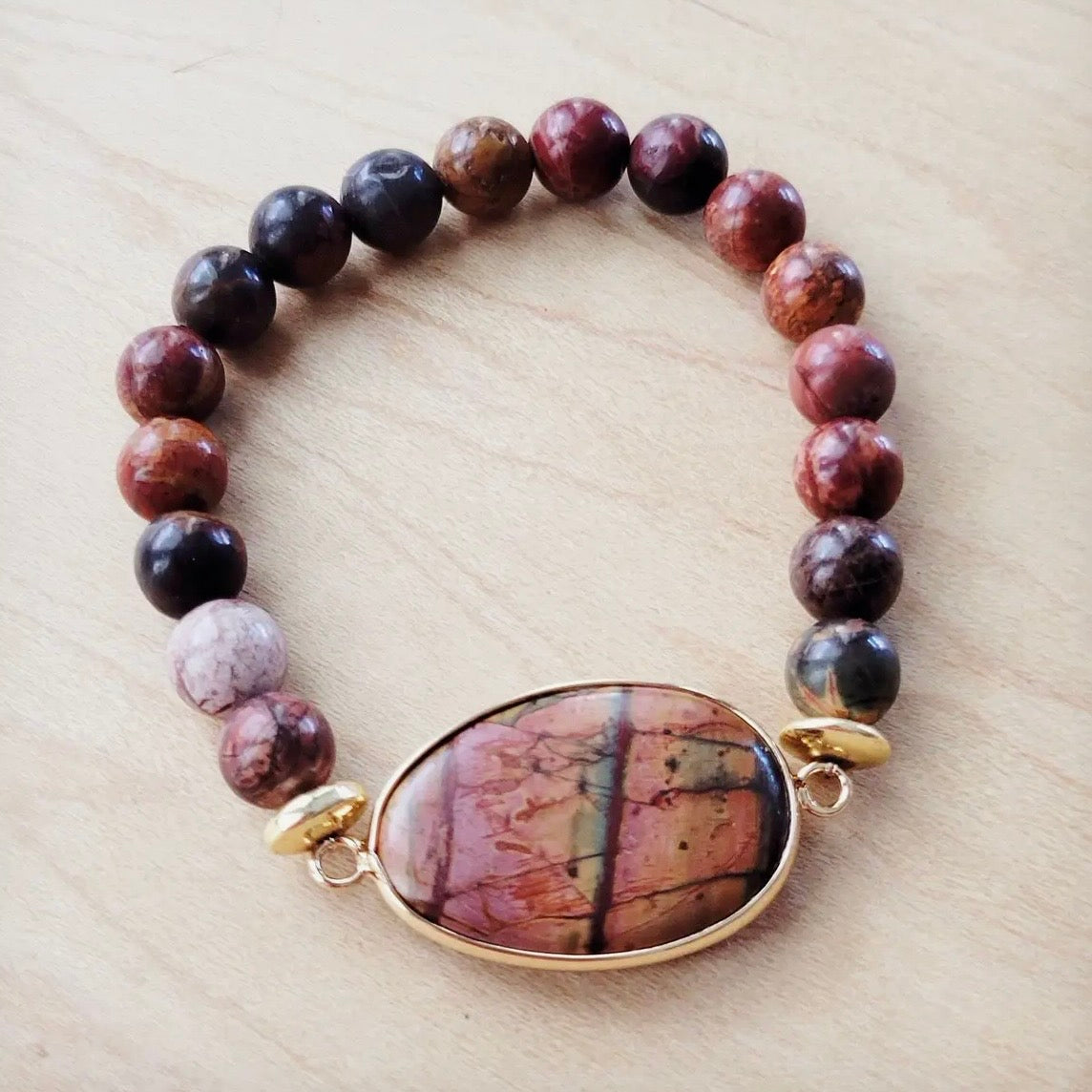 Jasper Bracelet w/ Agate Stone $28