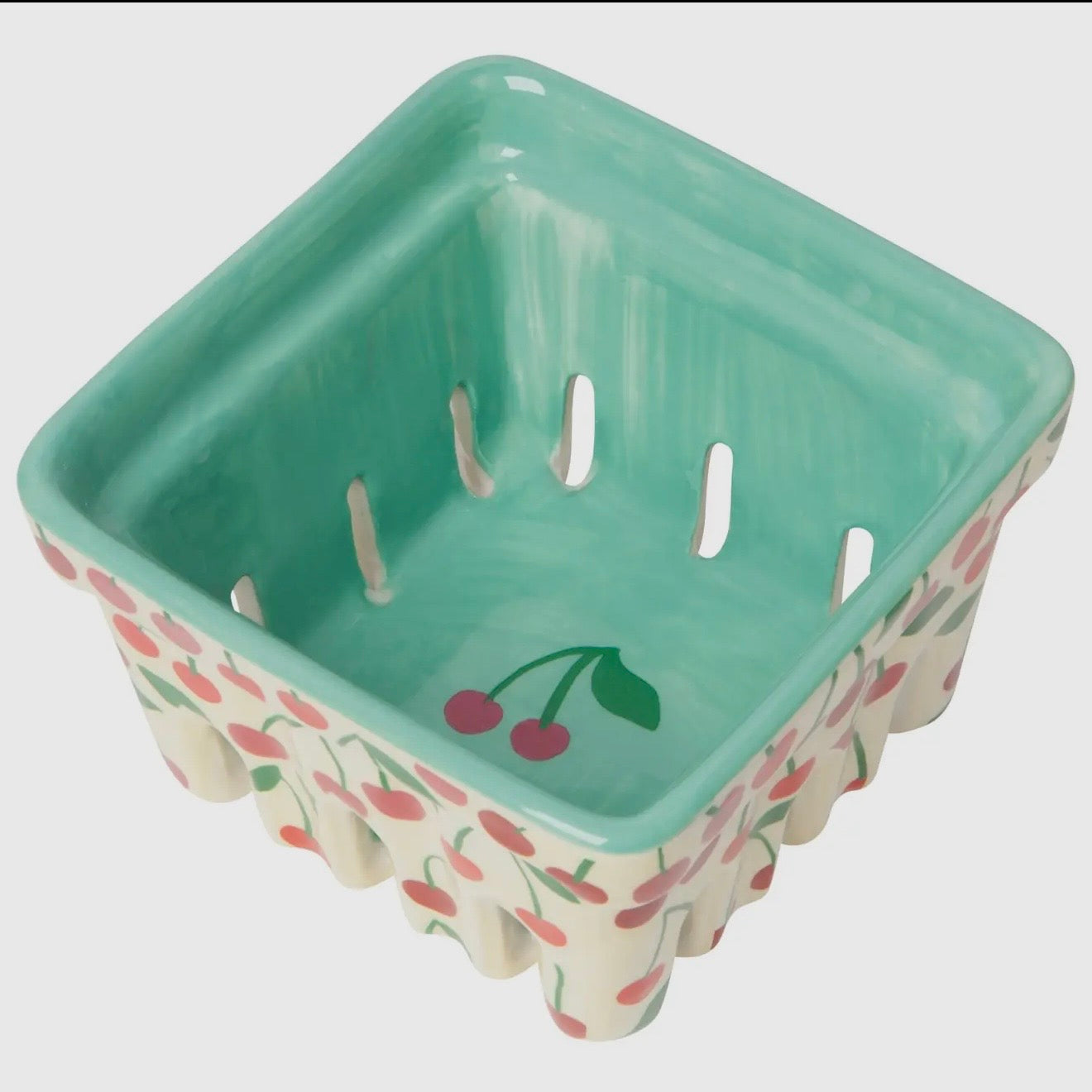 Very Cherry Ceramic Strainer Basket $14