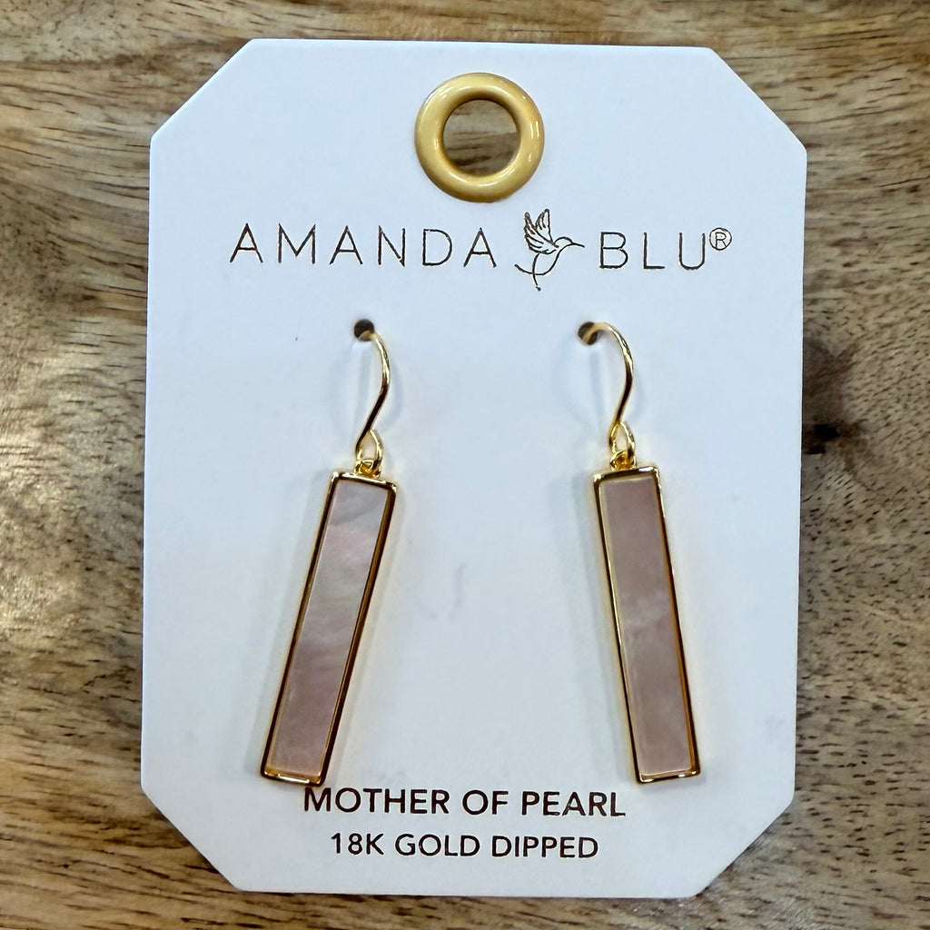 Mother of Pearl Bar Earrings $18
