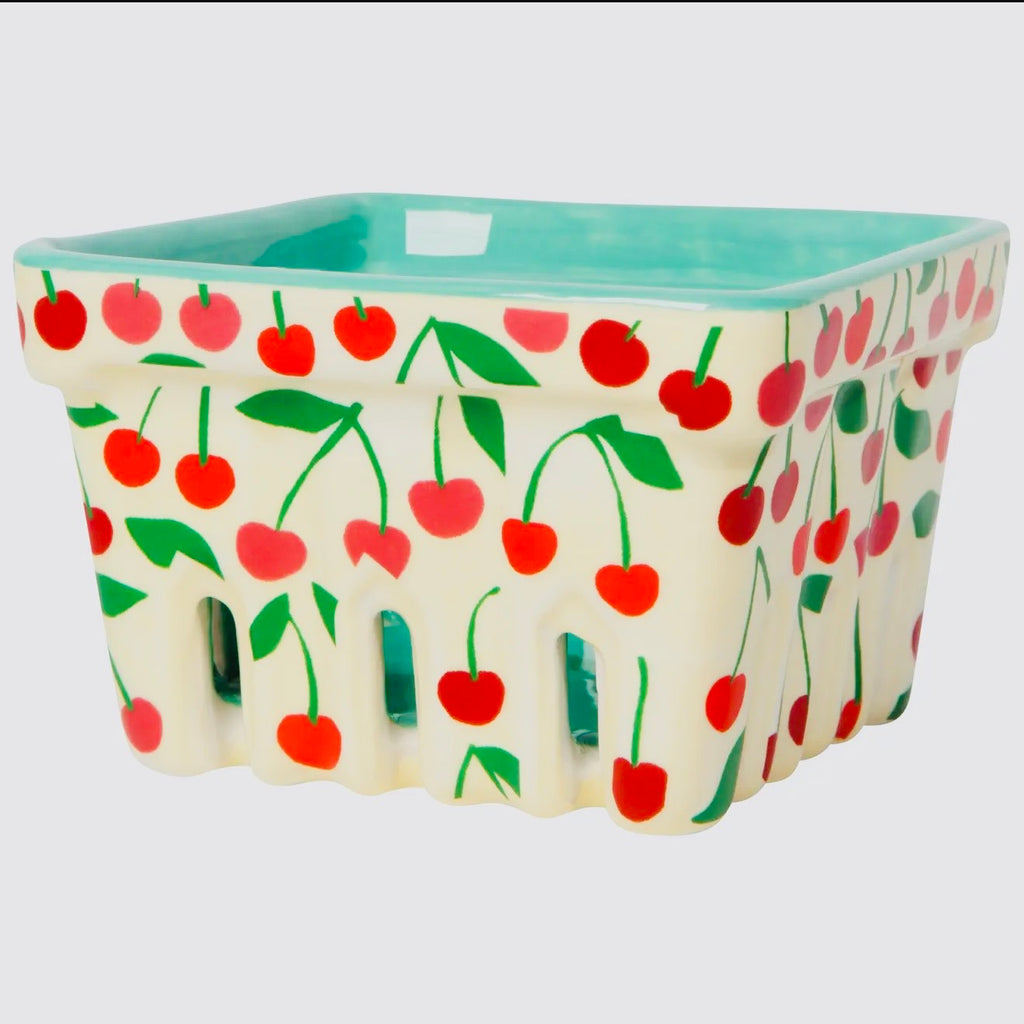 Very Cherry Ceramic Strainer Basket $14
