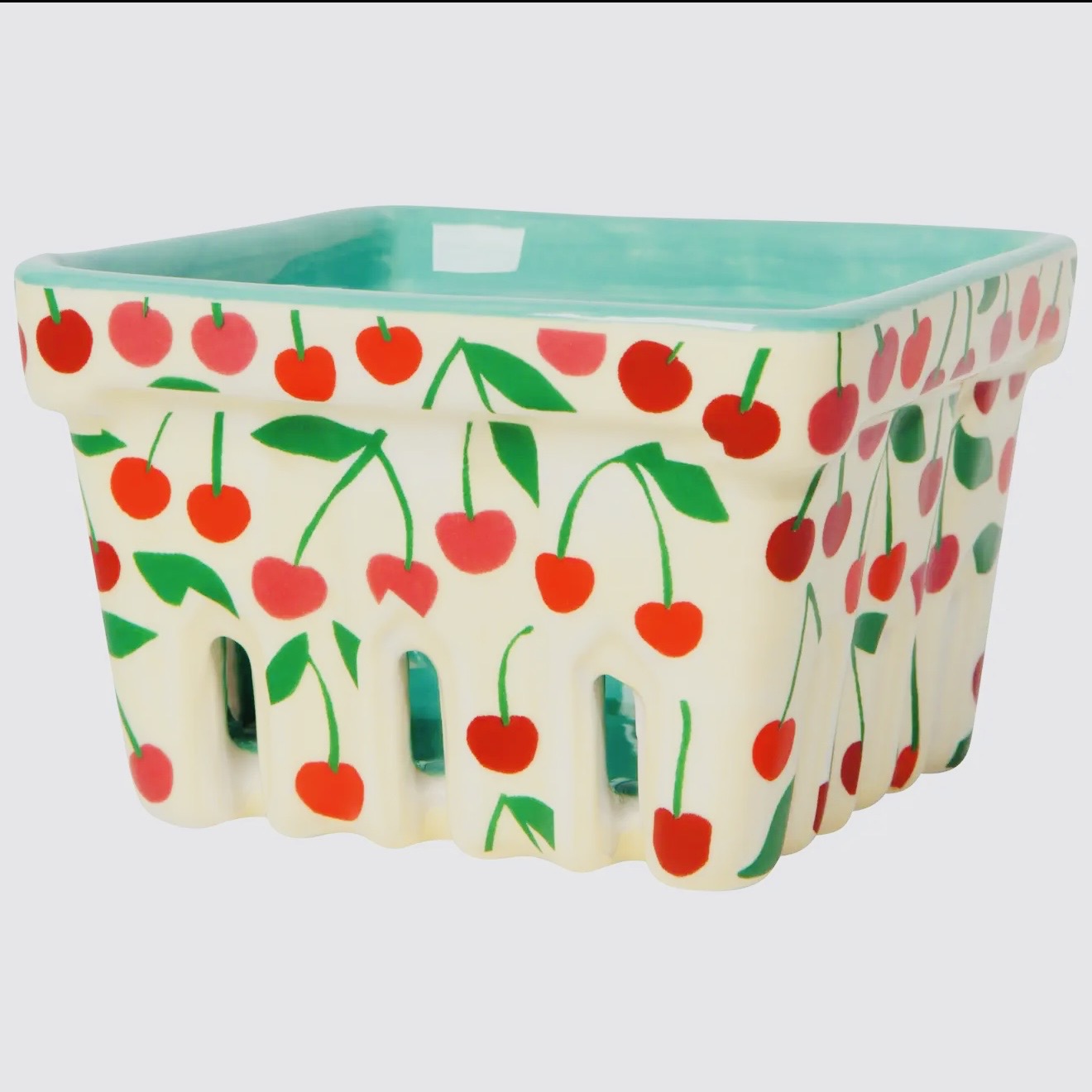 Very Cherry Ceramic Strainer Basket $14