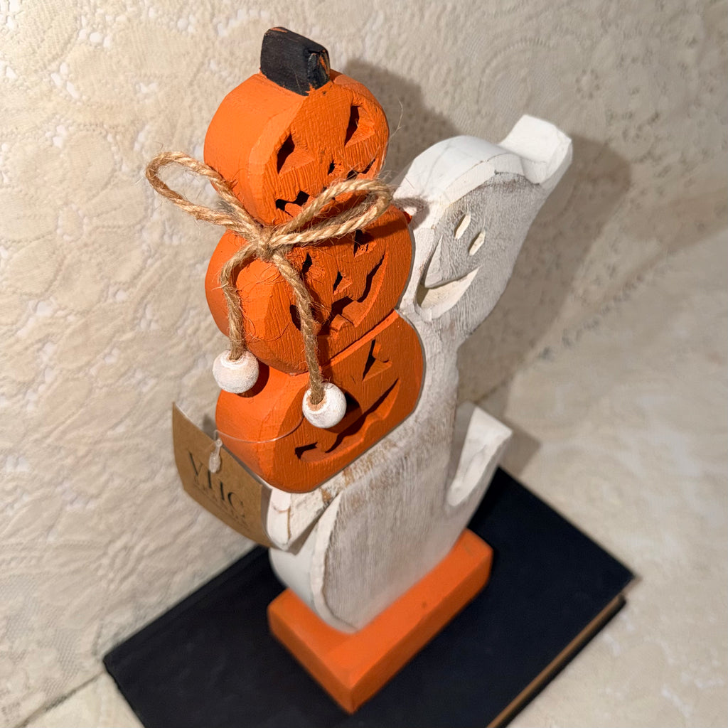 Ghost & Jack-O-Lanterns Wood Decor $25