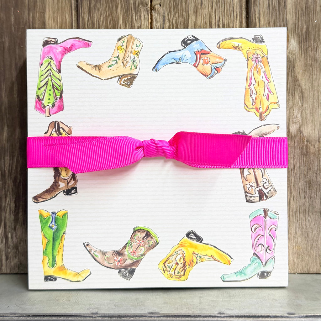 Colorful Cowgirl Boots Square Notepad $24