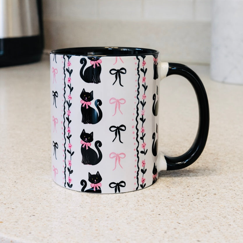 Black Cats & Bows Coffee Mug $16