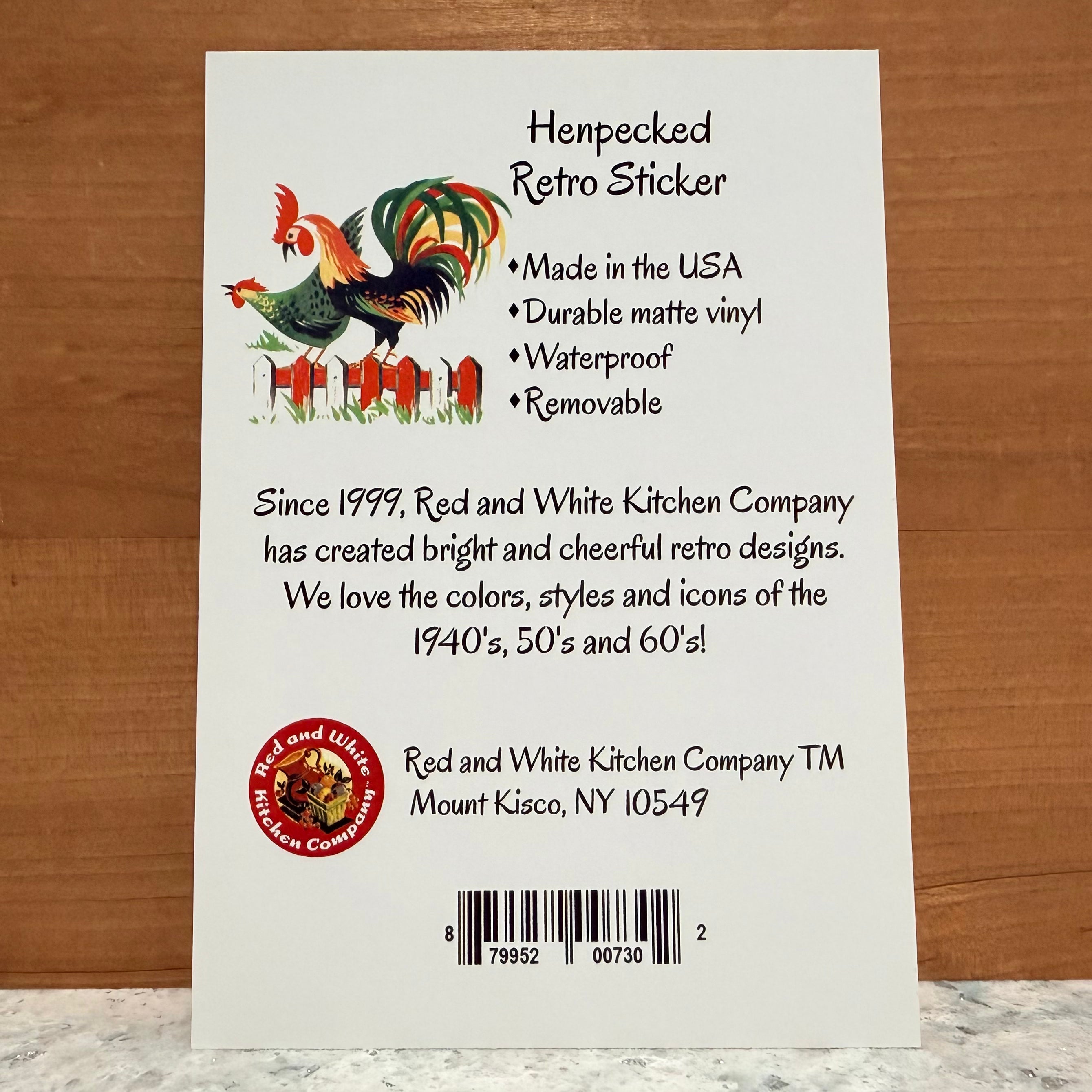Henpecked Retro Sticker $6