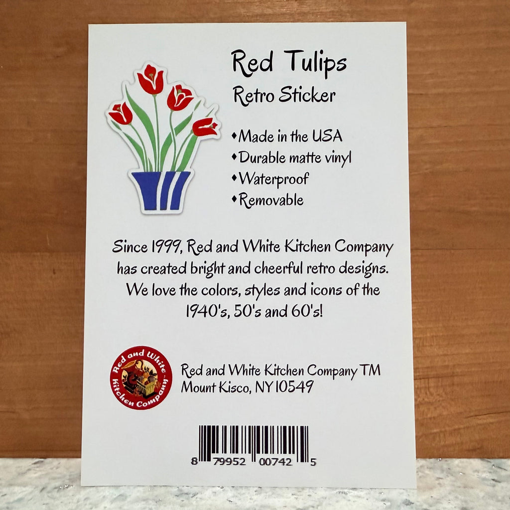Red Tulips Retro Sticker $6