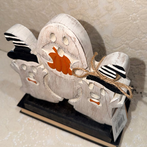 3 Ghost Friends Wood Decor $28