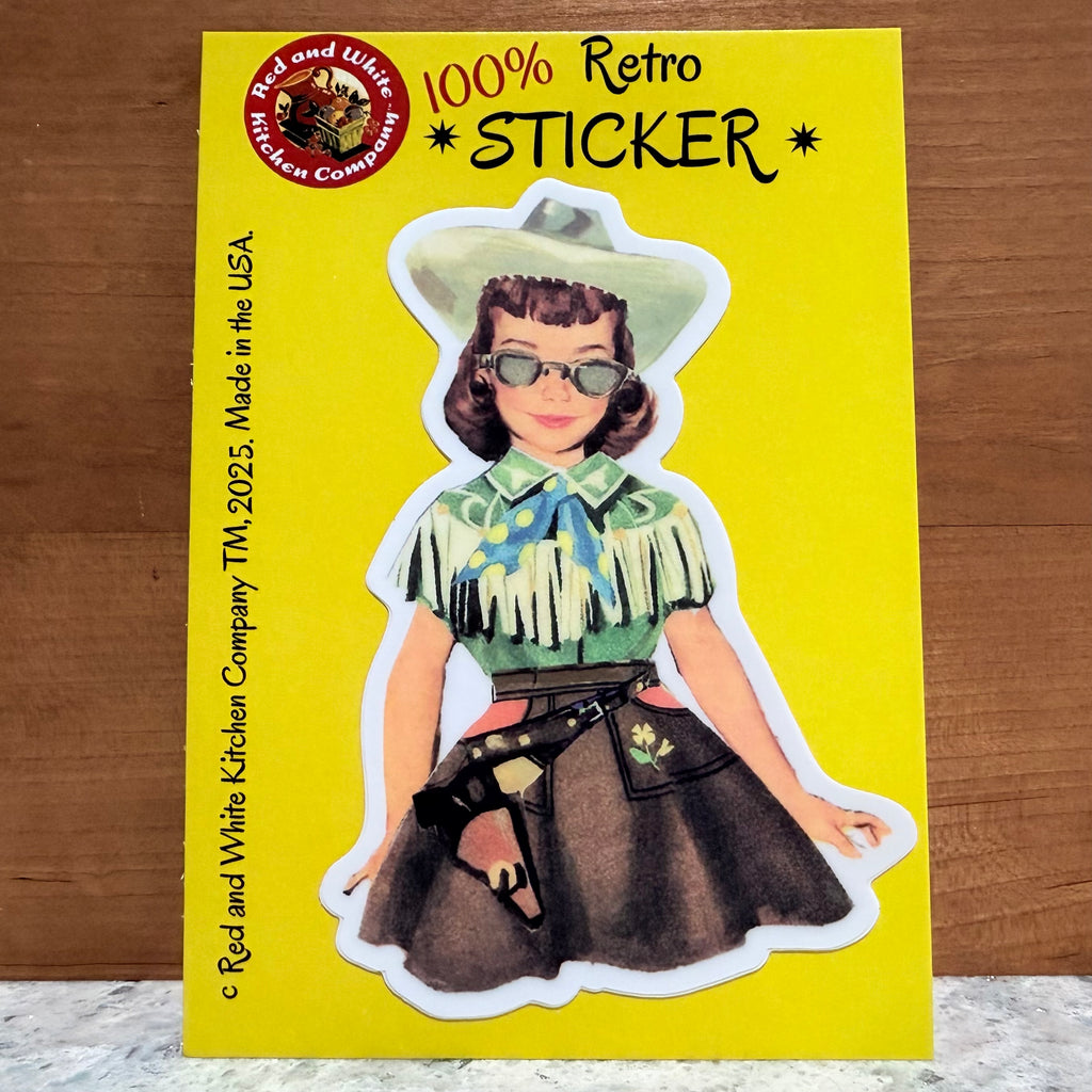 Paper Doll Cowgirl Retro Sticker $6