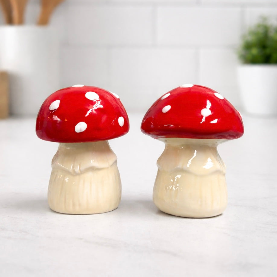 Ceramic Mushroom Salt & Pepper Set $16