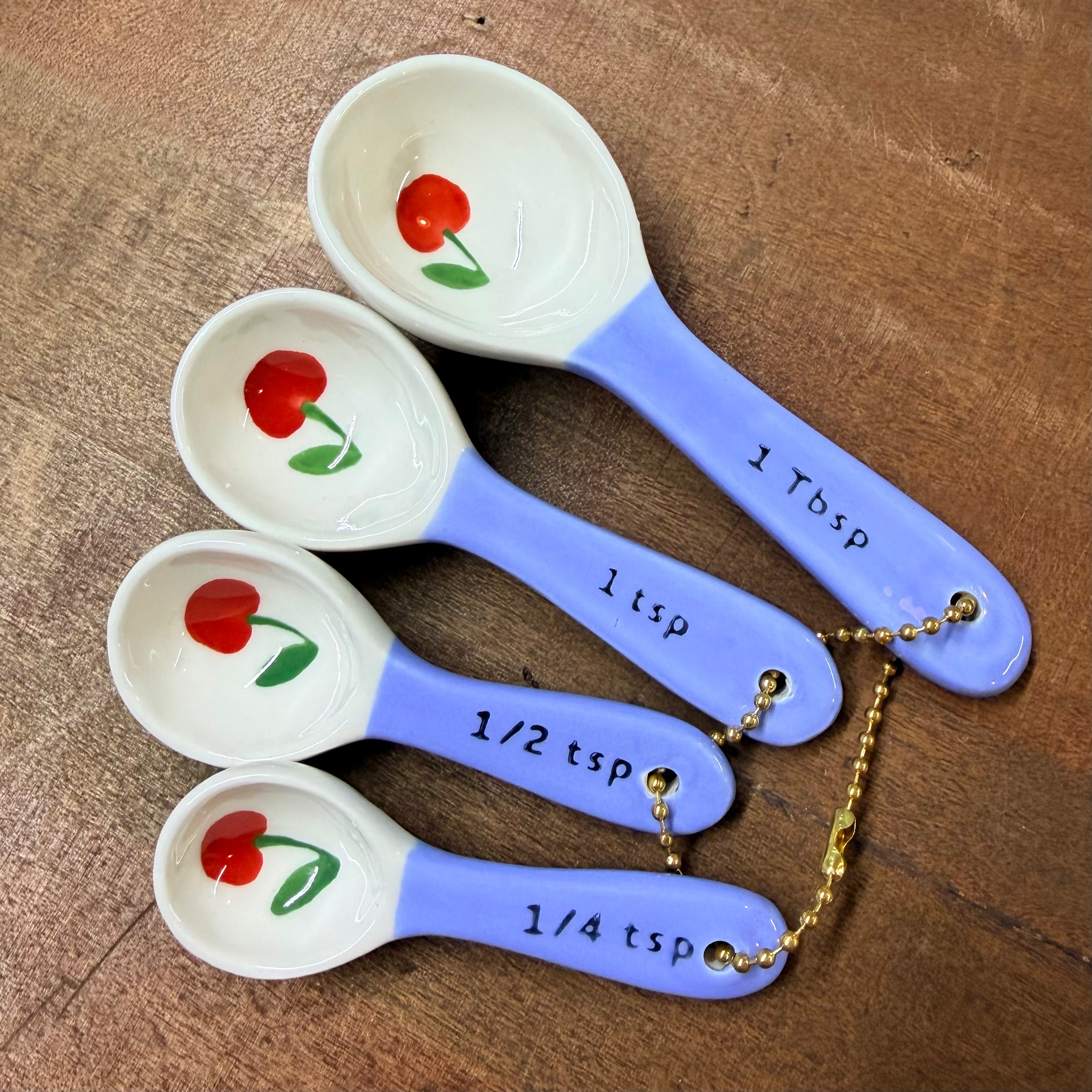 Very Cherry Ceramic Measuring Spoons $24