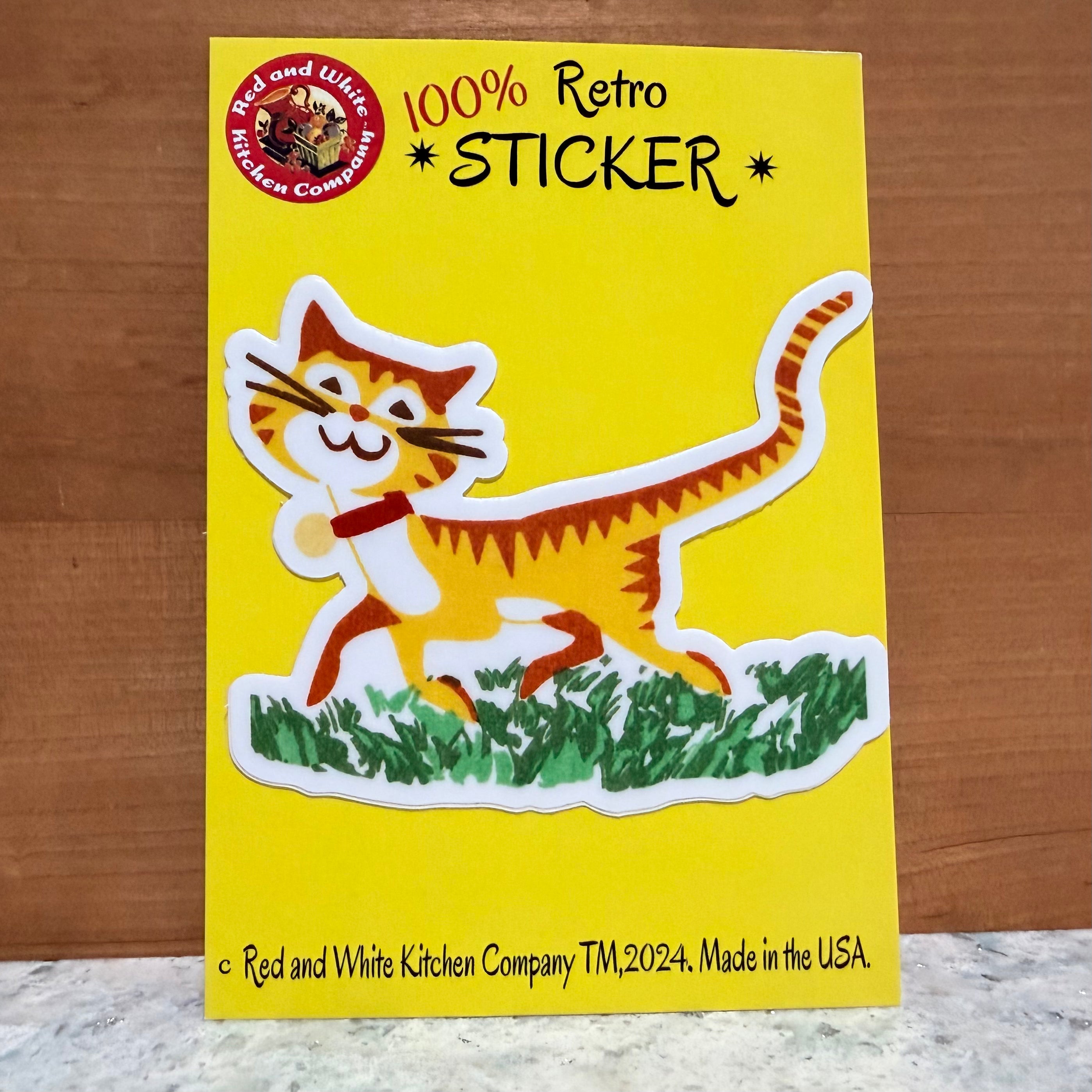 Happy Cat Retro Sticker $6