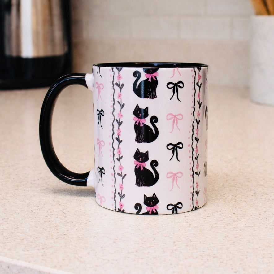 Black Cats & Bows Coffee Mug $16