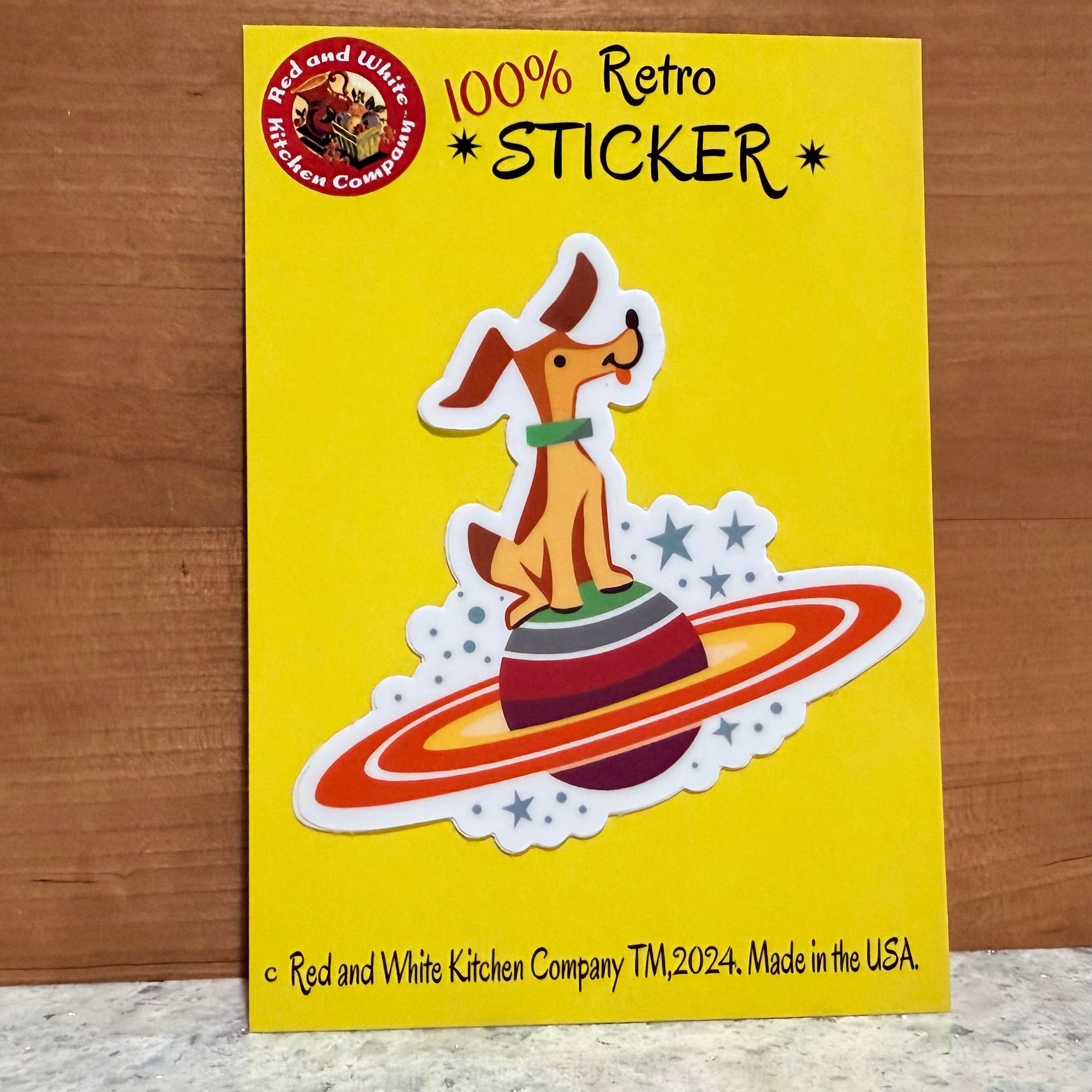 Space Dog Retro Sticker $6