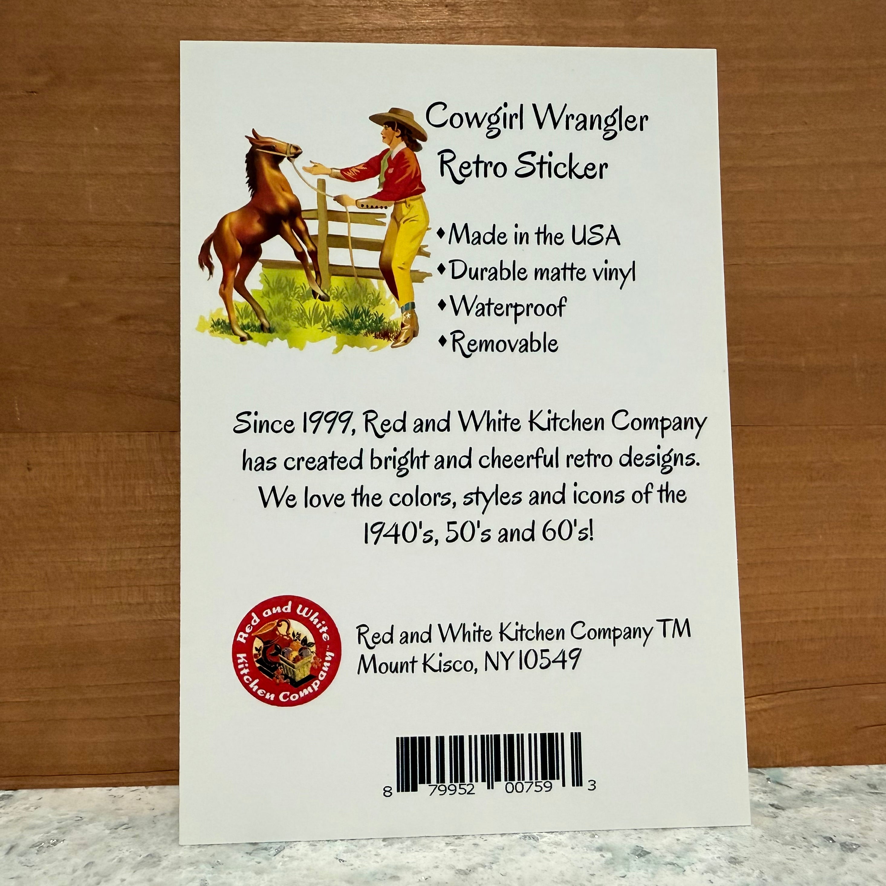 Cowgirl Wrangler Retro Sticker $6