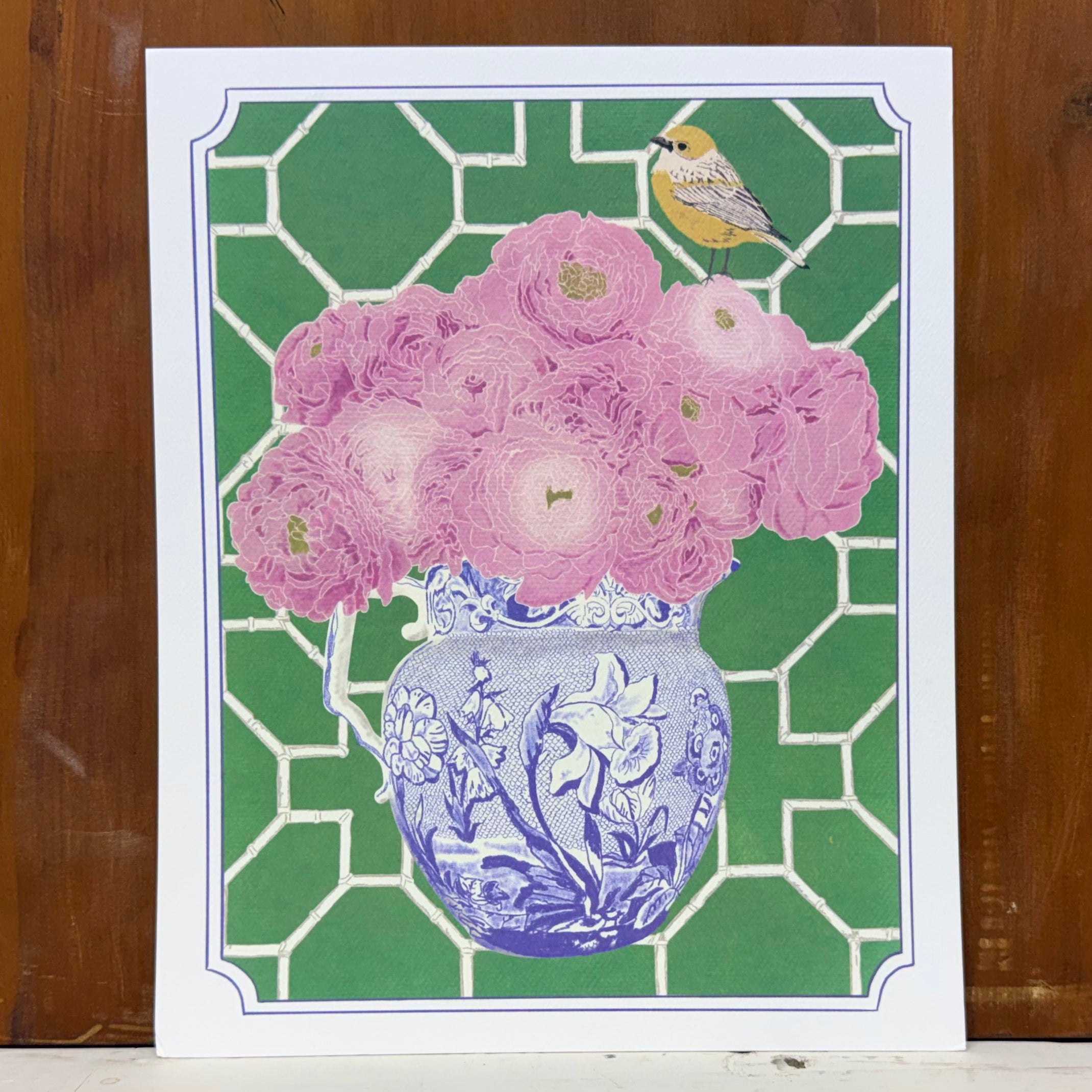 8x10 Pink Flowers in Vase Art Print $18