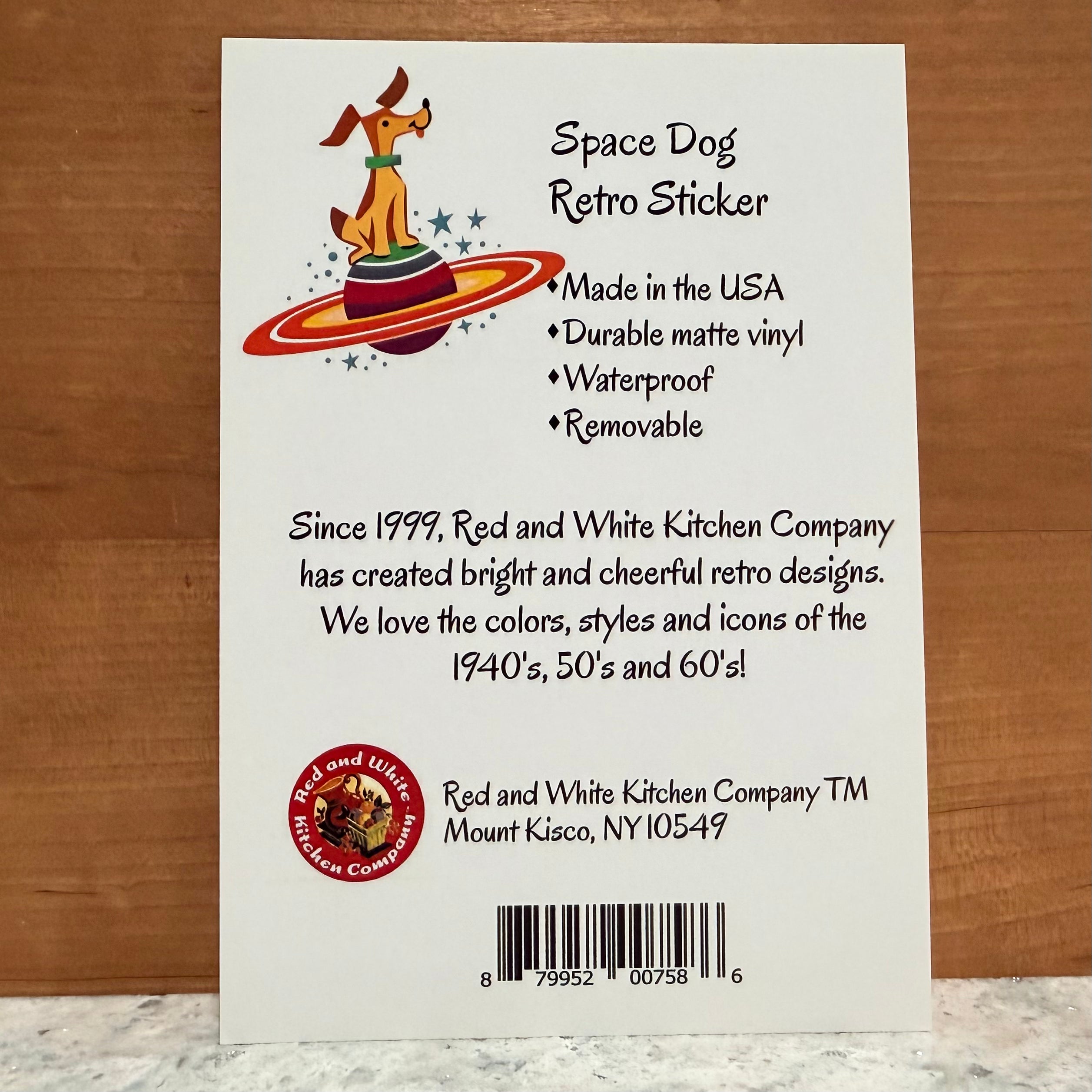 Space Dog Retro Sticker $6