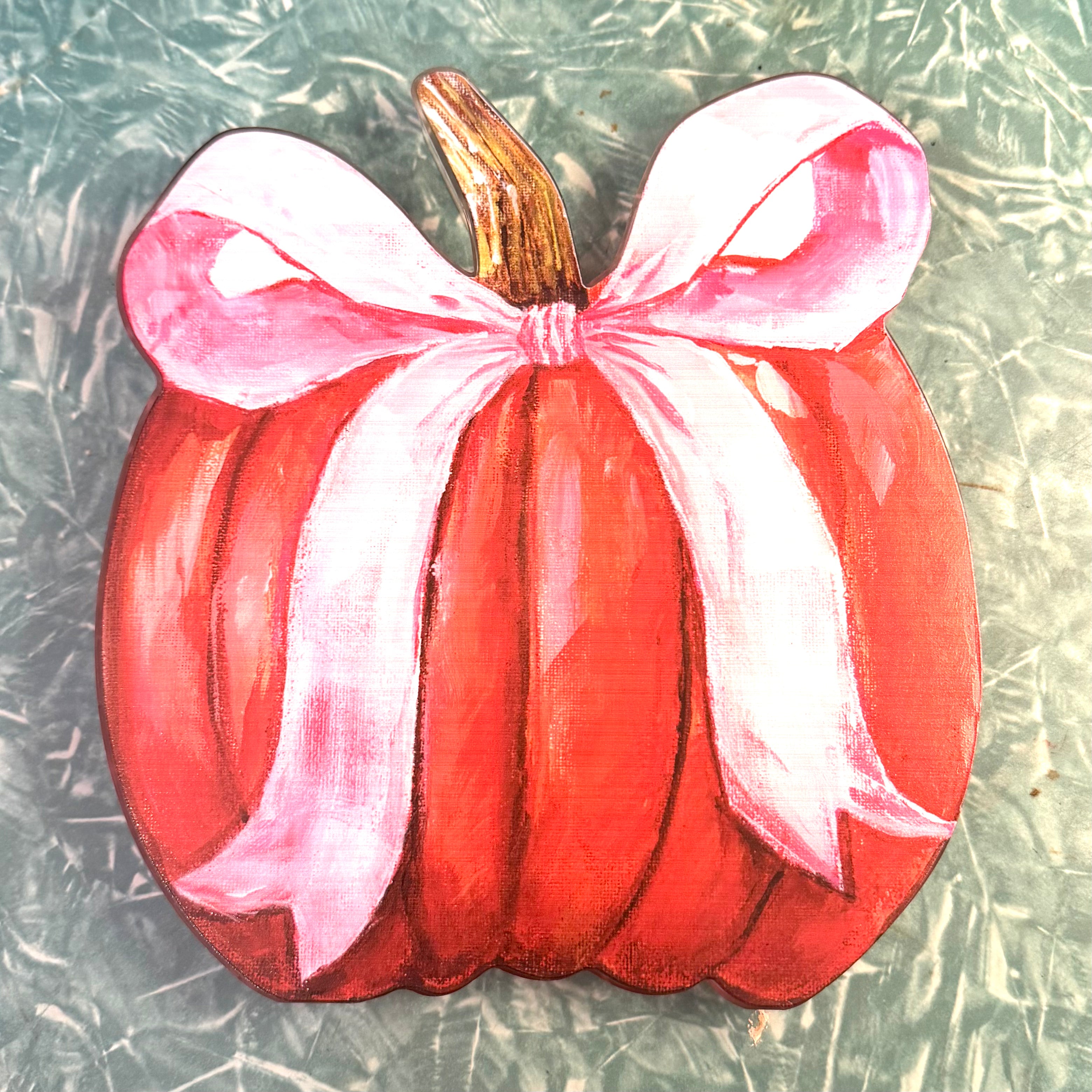 Pumpkin w/Bow Decor $28