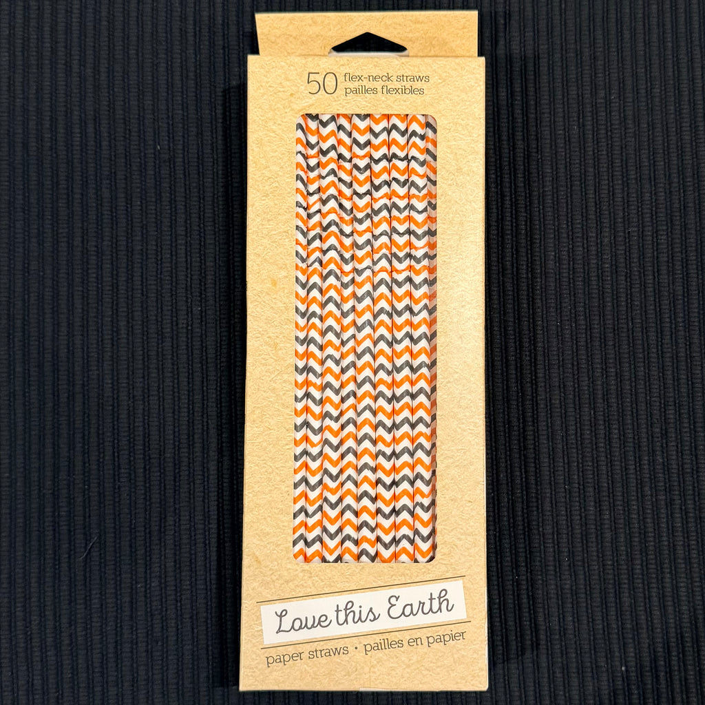 Black & Orange Paper Straws $5
